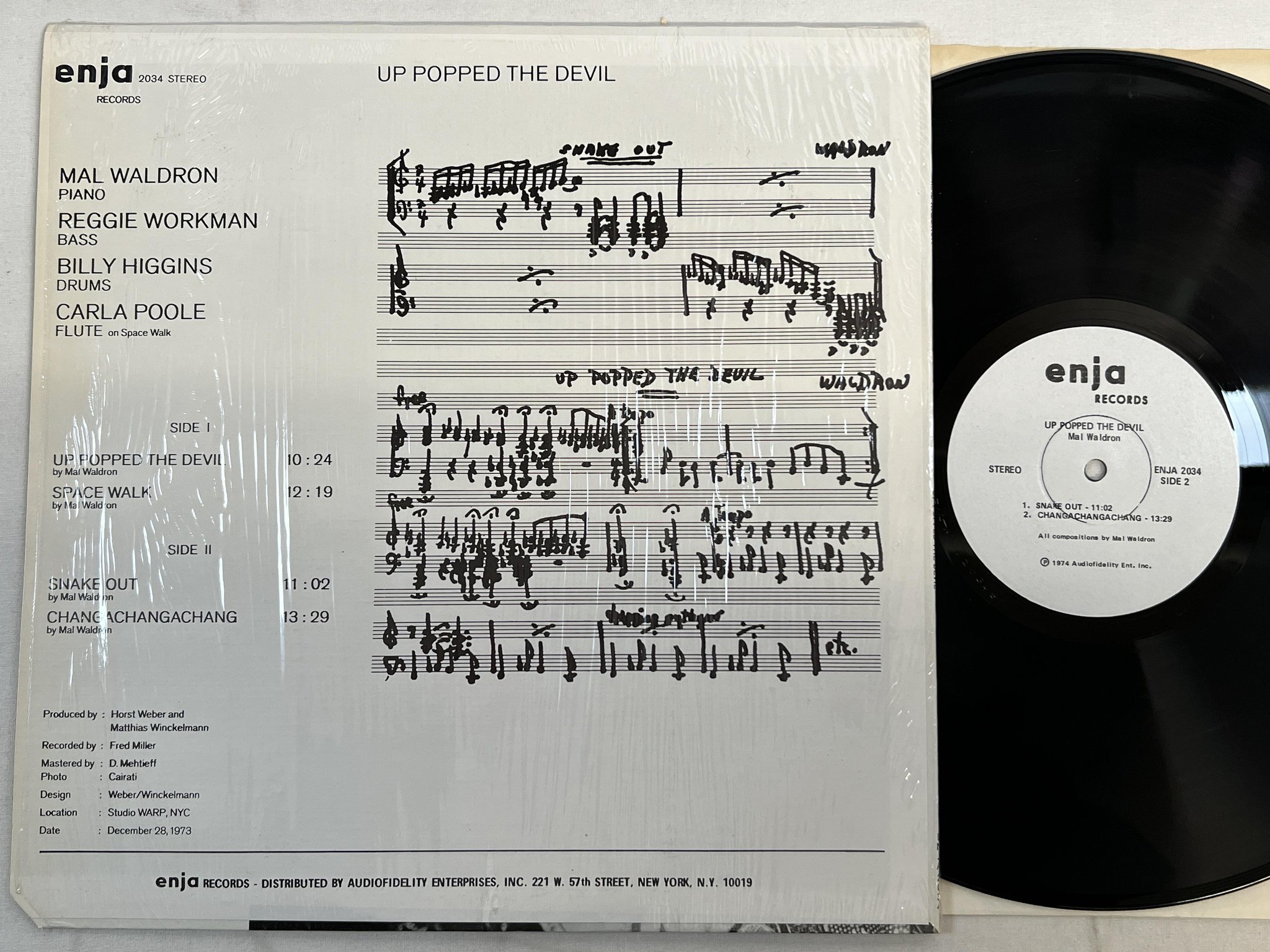 Omslagsbild för skivan MAL WALDRON up popped the devil LP -74 US ENJA 2034 ** FREE JAZZ **