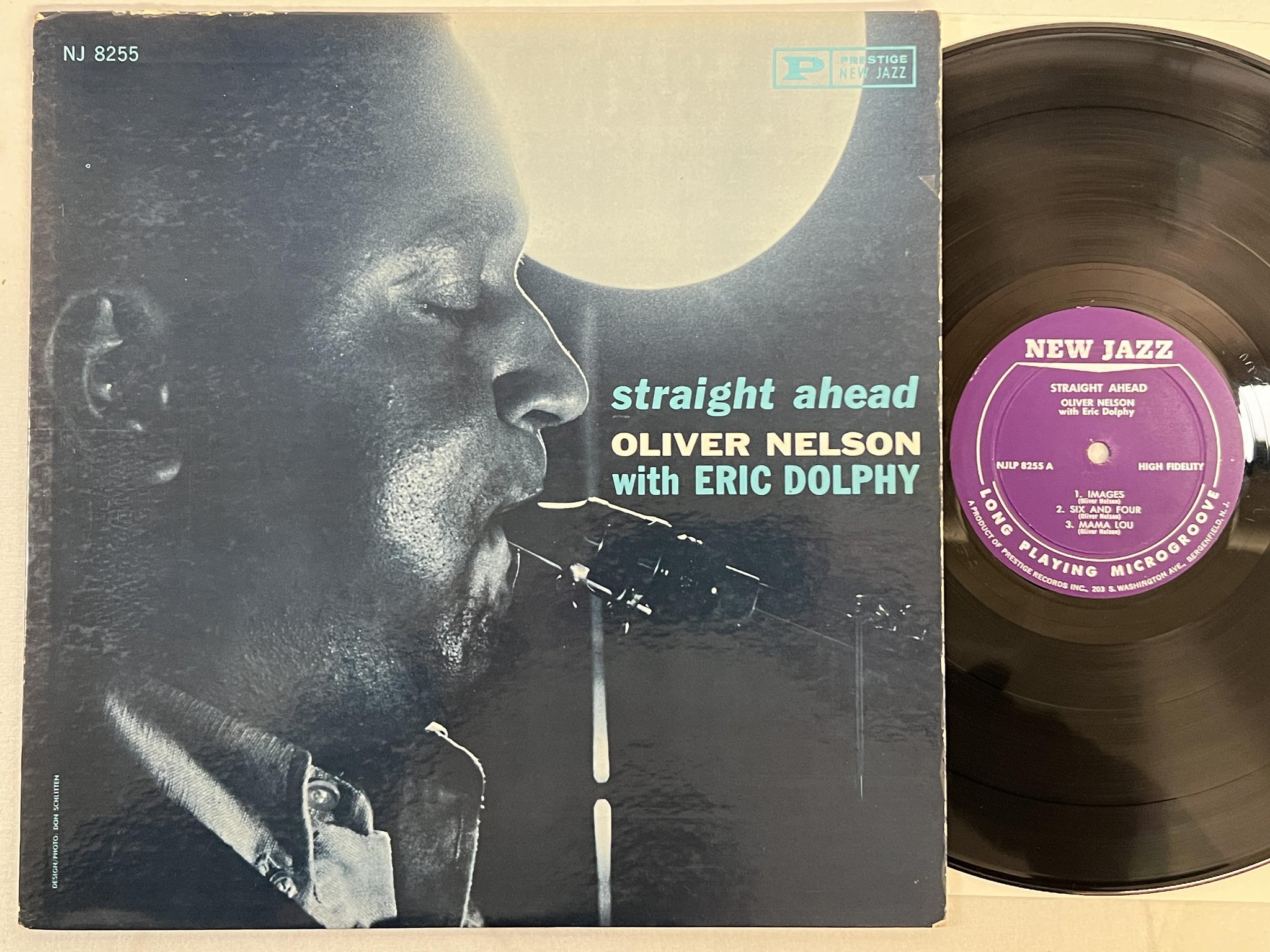 Omslagsbild för skivan OLIVER NELSON w/ ERIC DOLPHY straight ahead LP -61 us new jazz NJLP 8255
