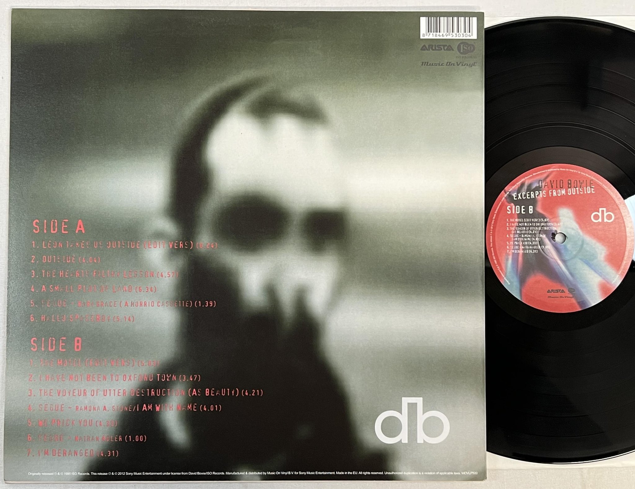 Omslagsbild för skivan DAVID BOWIE excerpts from outside LP re 2012 MUSIC ON VINYL MOVLP500