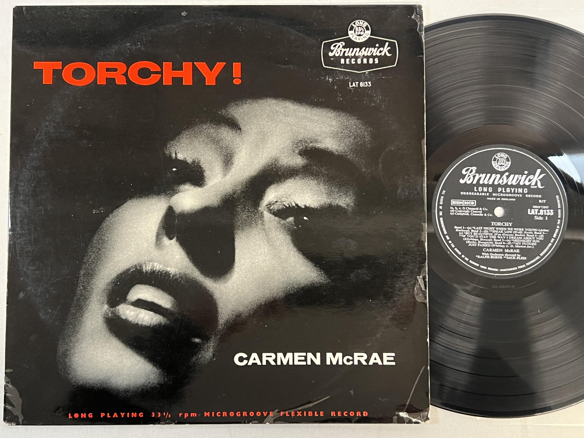 Omslagsbild för skivan CARMEN McRAE torchy LP UK BRUNSWICK LAT 8133