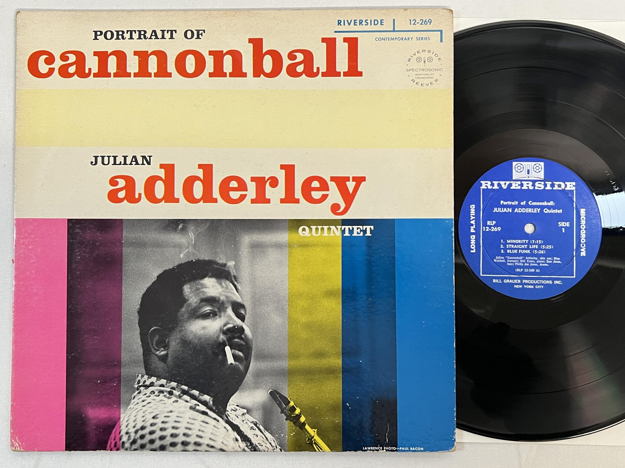 Omslagsbild för skivan JULIAN ADDERLEY QUINTET Portrait Of Cannonball LP -58 US RIVERSIDE RLP 12-269