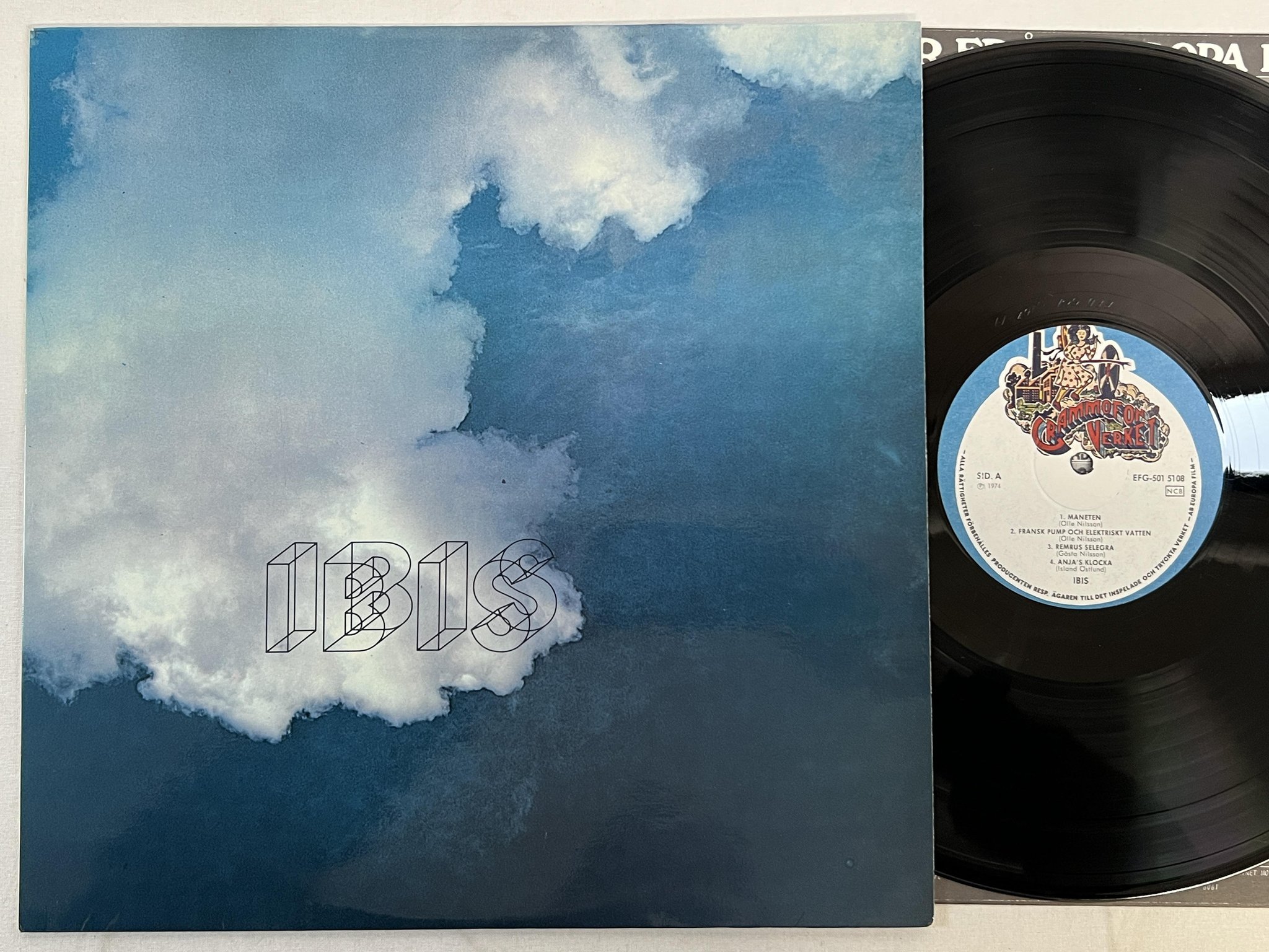 Omslagsbild för skivan IBIS s/t LP -74 GRAMMOFONVERKET EFG-5015108 prog jazz ** RARE **