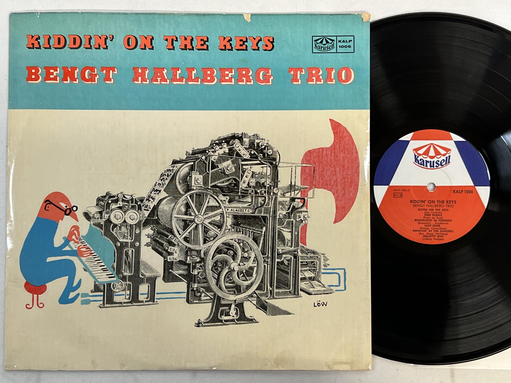 Omslagsbild för skivan BENGT HALLBERG TRIO kiddin' on the keys LP -60 Swe KARUSELL KALP 1006