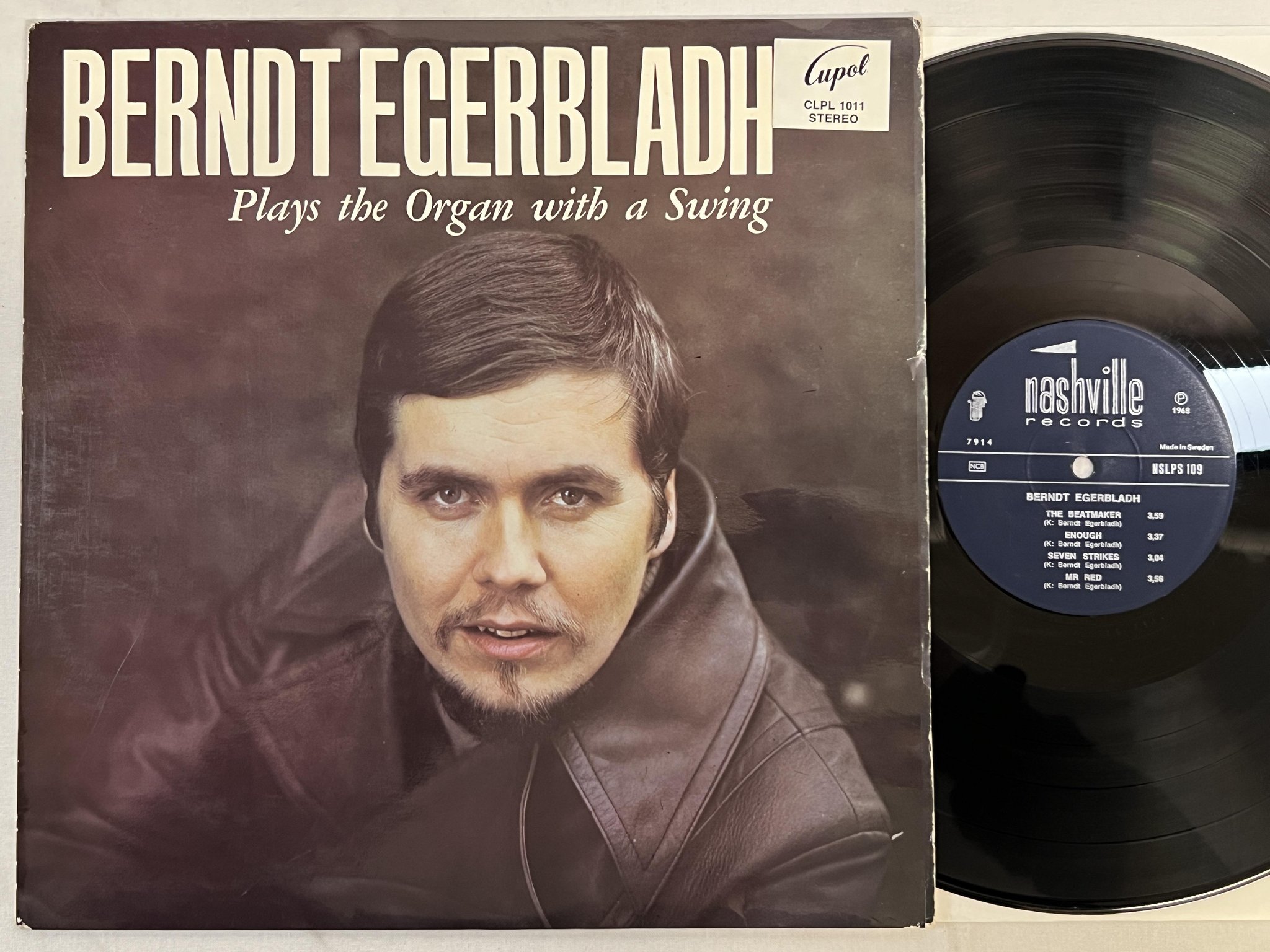 Omslagsbild för skivan BERNDT EGERBLADH plays the organ LP -68 Swe NASHVILLE NSLPS 109