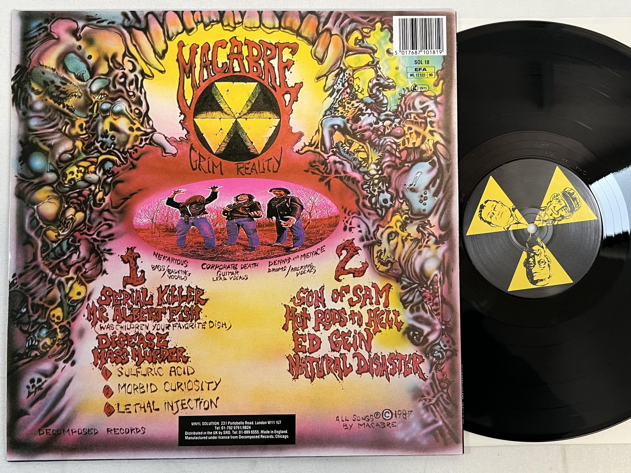 Omslagsbild för skivan MACABRE Grim Reality 12" re -89 VINYL SOLUTION SOL 18 ** Death Metal **