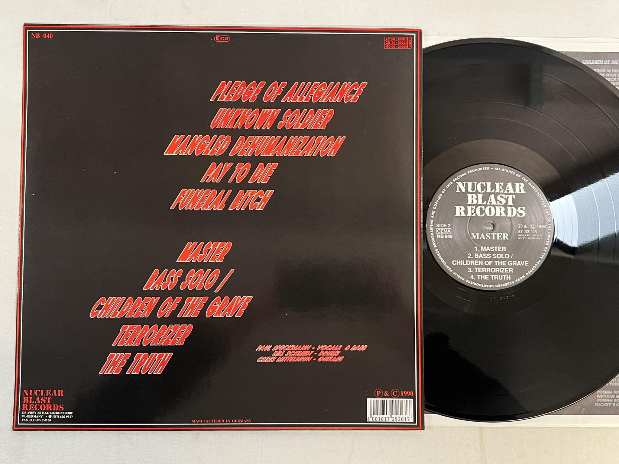 Omslagsbild för skivan MASTER s/t LP -90 Ger NUCLEAR BLAST NB 040 ** Death Metal **