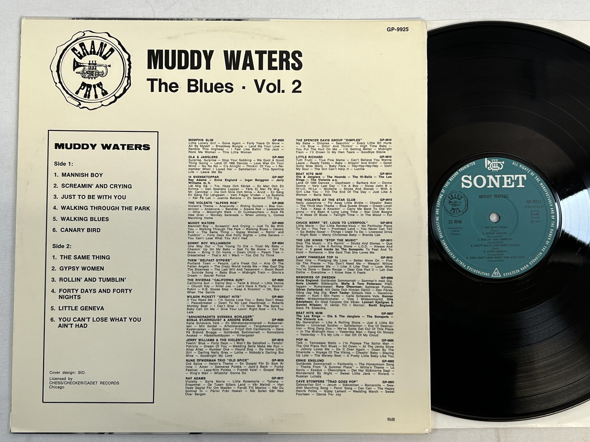 Omslagsbild för skivan MUDDY WATERS the blues vol 2 LP -67 ncb SONET GP-9925