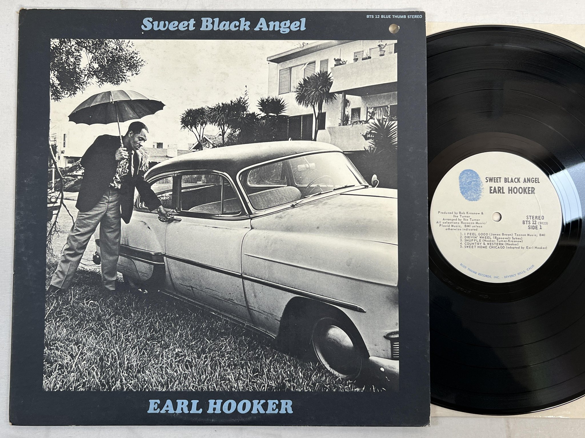 Omslagsbild för skivan EARL HOOKER sweet black angel LP US BLUE THUMB BTS 12