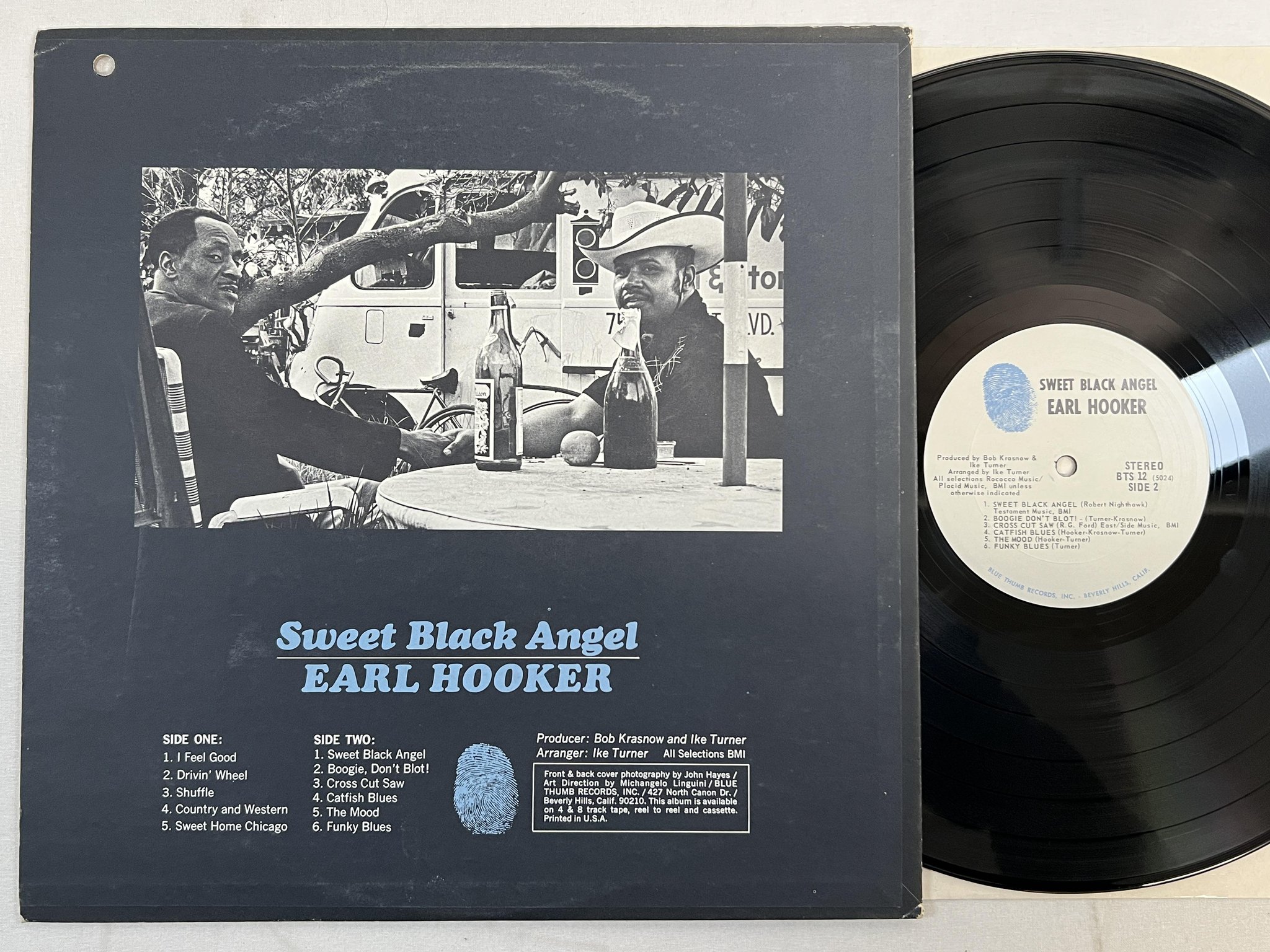 Omslagsbild för skivan EARL HOOKER sweet black angel LP US BLUE THUMB BTS 12