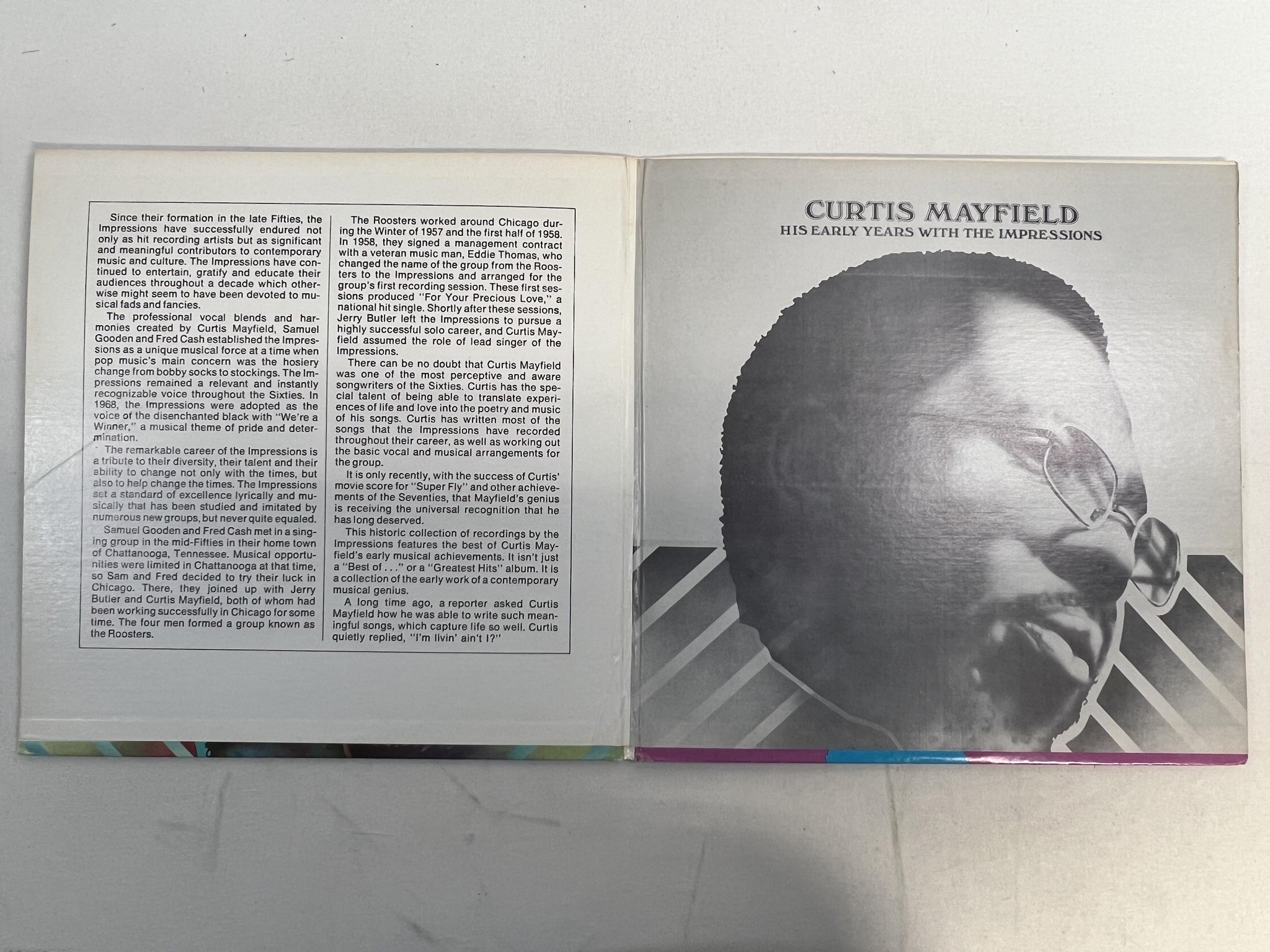 Omslagsbild för skivan CURTIS MAYFIELD His Early Years With The Impressions 2xLP -73 US ABC ABCX-780/2