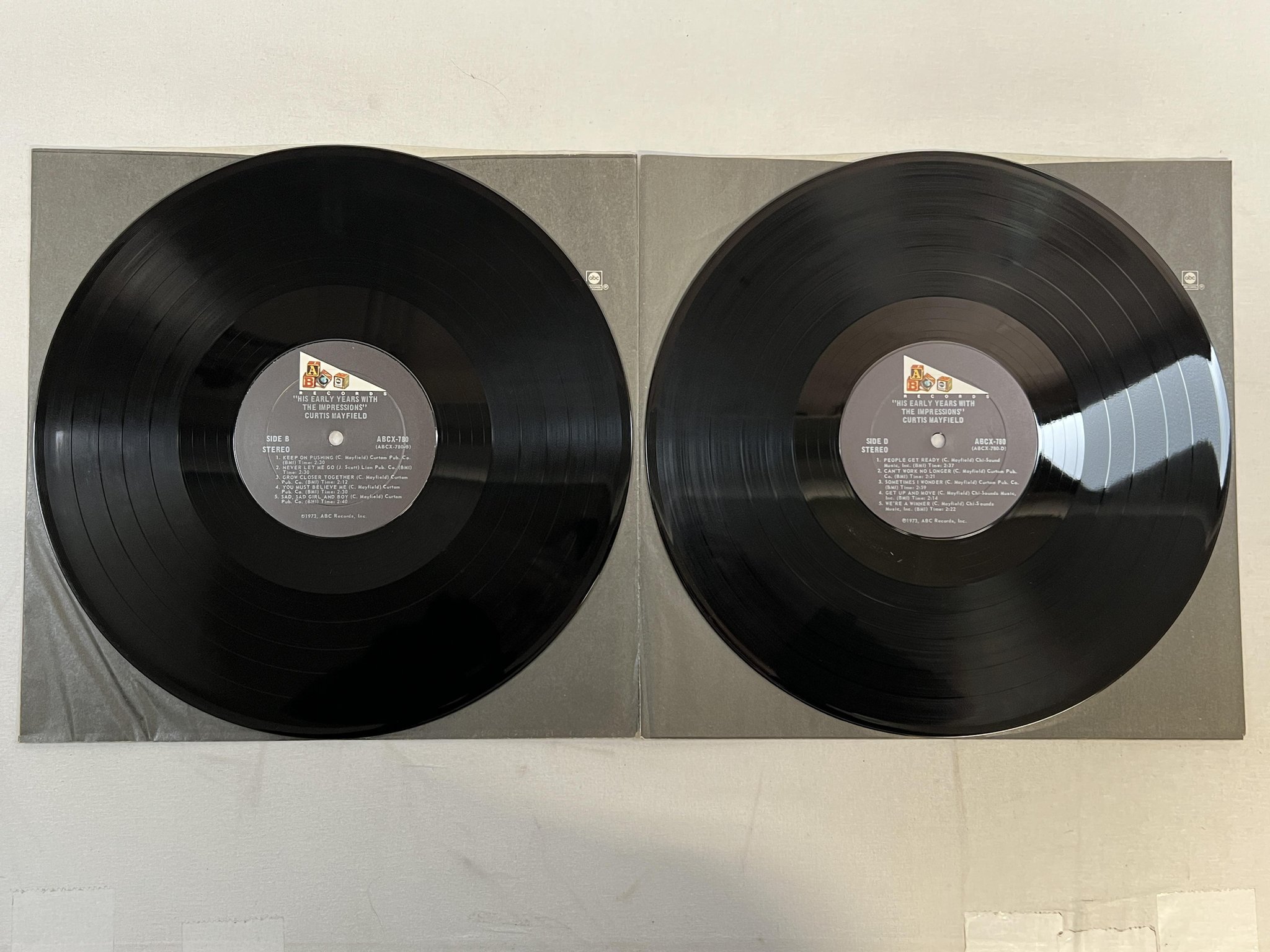 Omslagsbild för skivan CURTIS MAYFIELD His Early Years With The Impressions 2xLP -73 US ABC ABCX-780/2