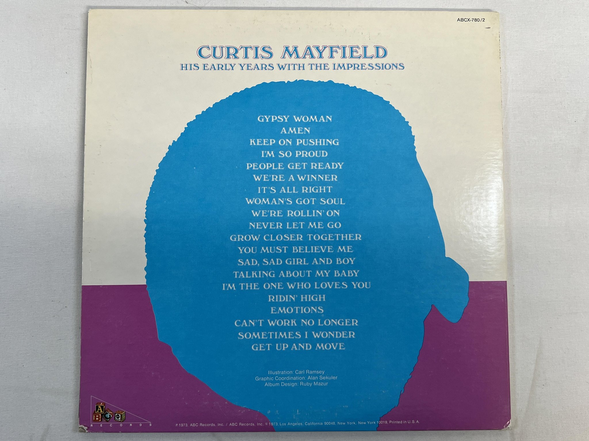 Omslagsbild för skivan CURTIS MAYFIELD His Early Years With The Impressions 2xLP -73 US ABC ABCX-780/2