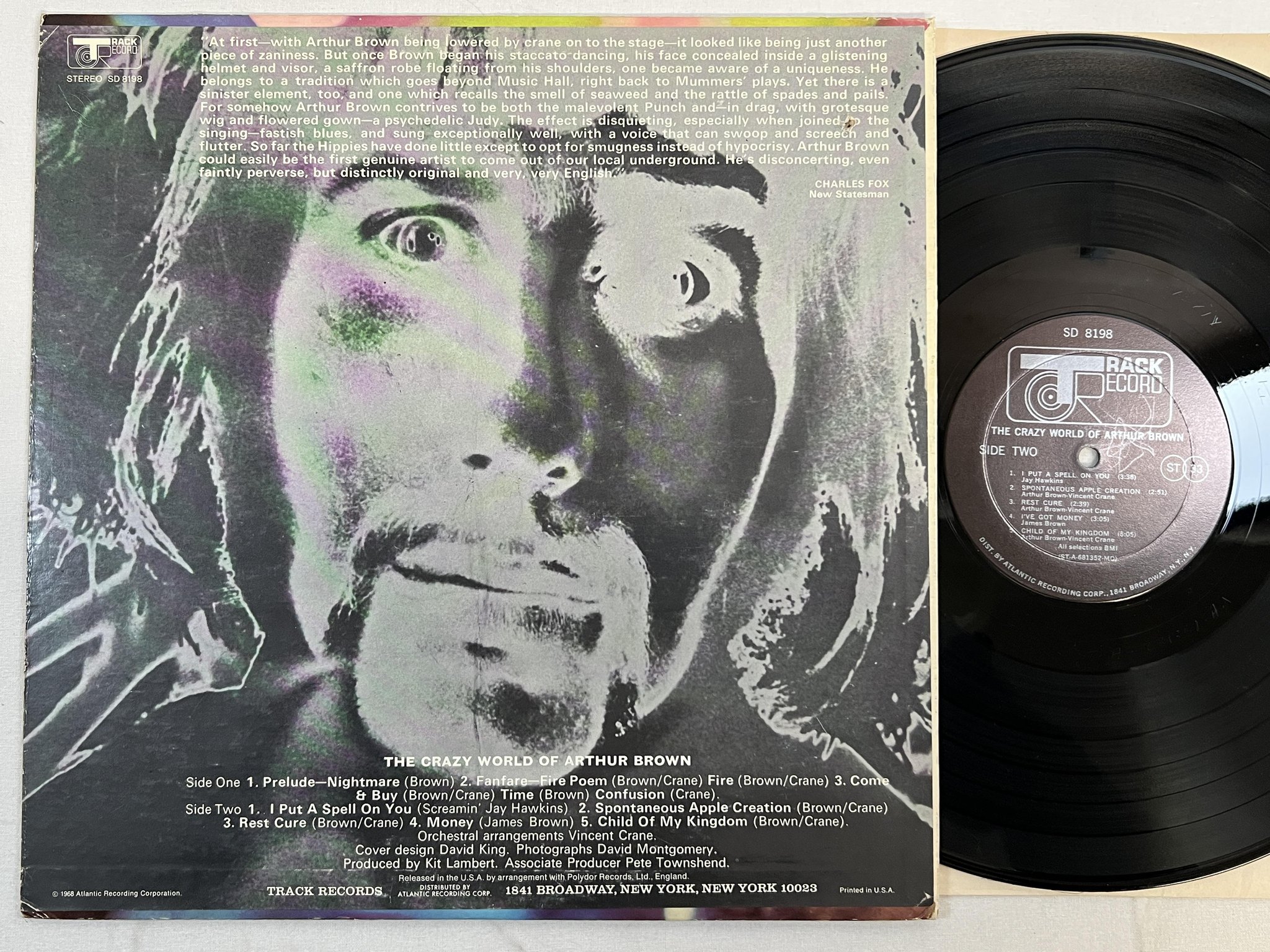 Omslagsbild för skivan The Crazy World Of Arthur Brown LP -68 US TRACK SD 8198 psych