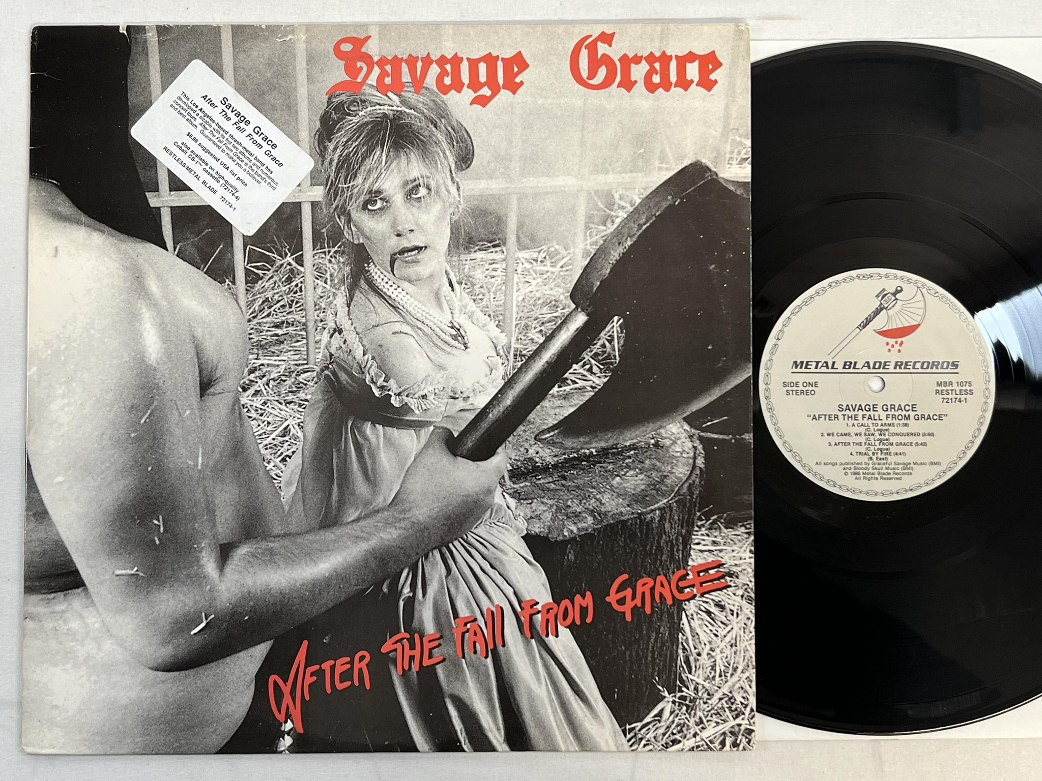 Omslagsbild för skivan SAVAGE GRACE After The Fall From Grace LP 86 US METAL BLADE MBR 1075 speed metal