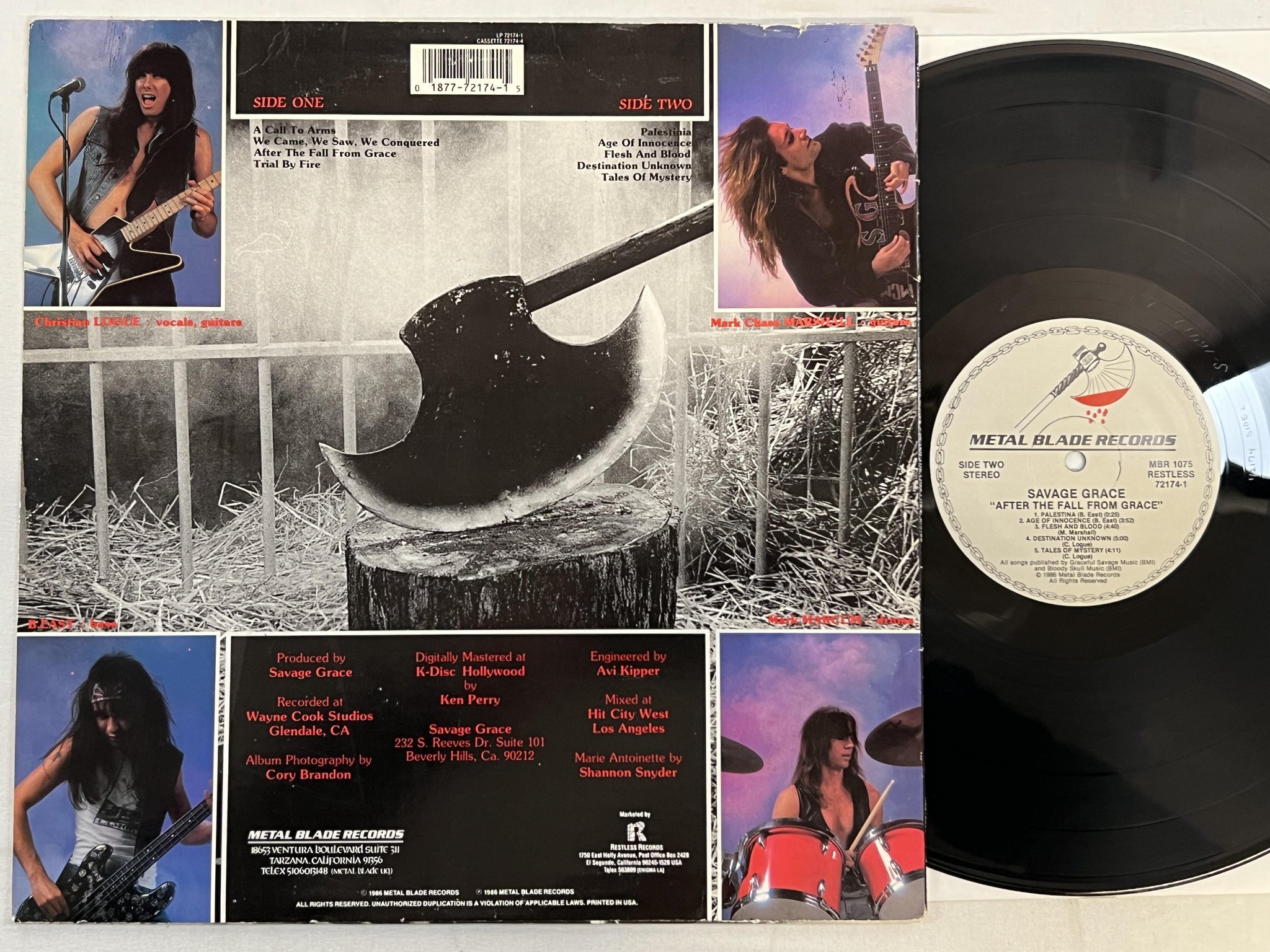 Omslagsbild för skivan SAVAGE GRACE After The Fall From Grace LP 86 US METAL BLADE MBR 1075 speed metal