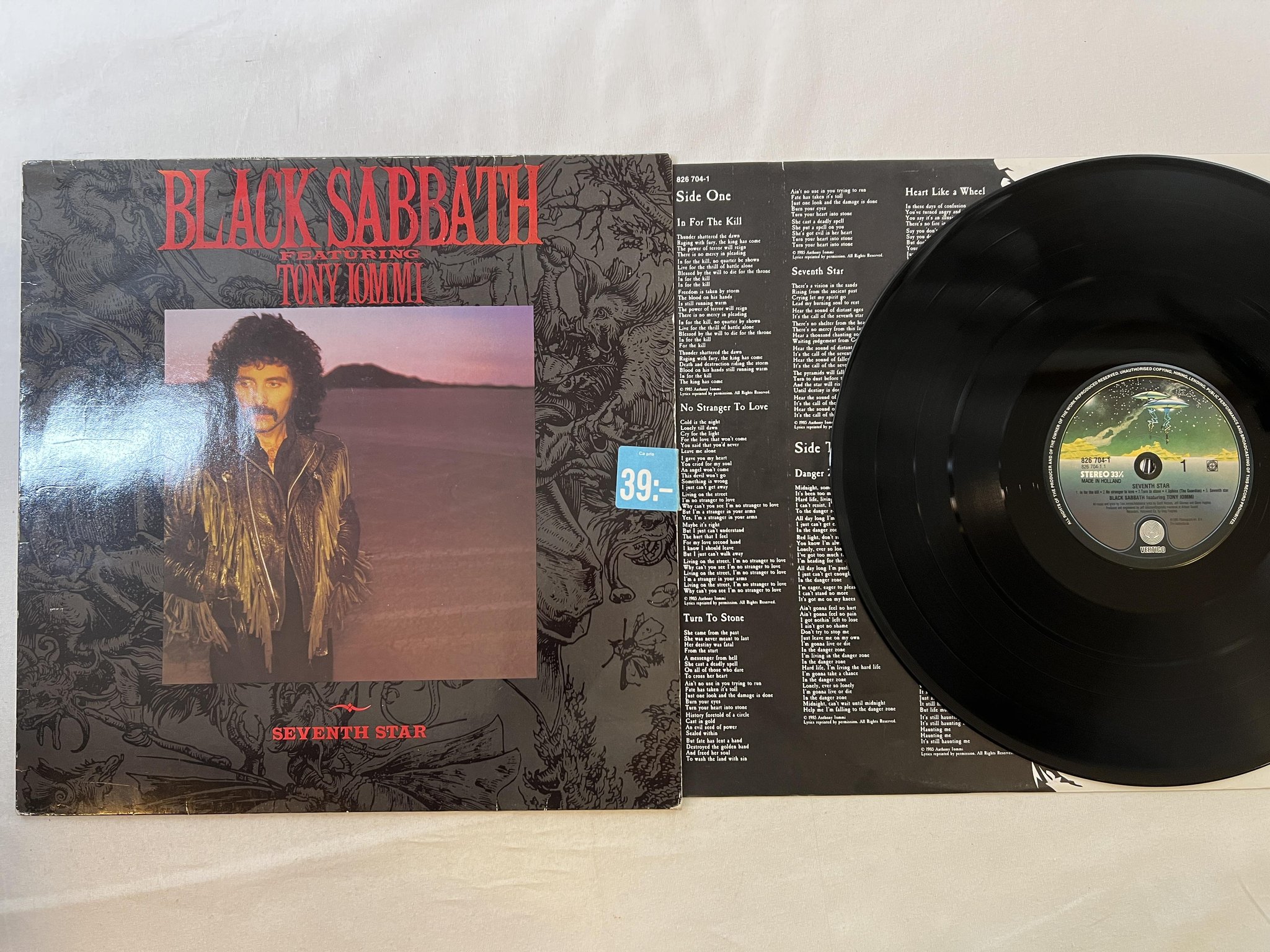Omslagsbild för skivan BLACK SABBATH sabotage LP -81 Ita ARISTON ARM 42010