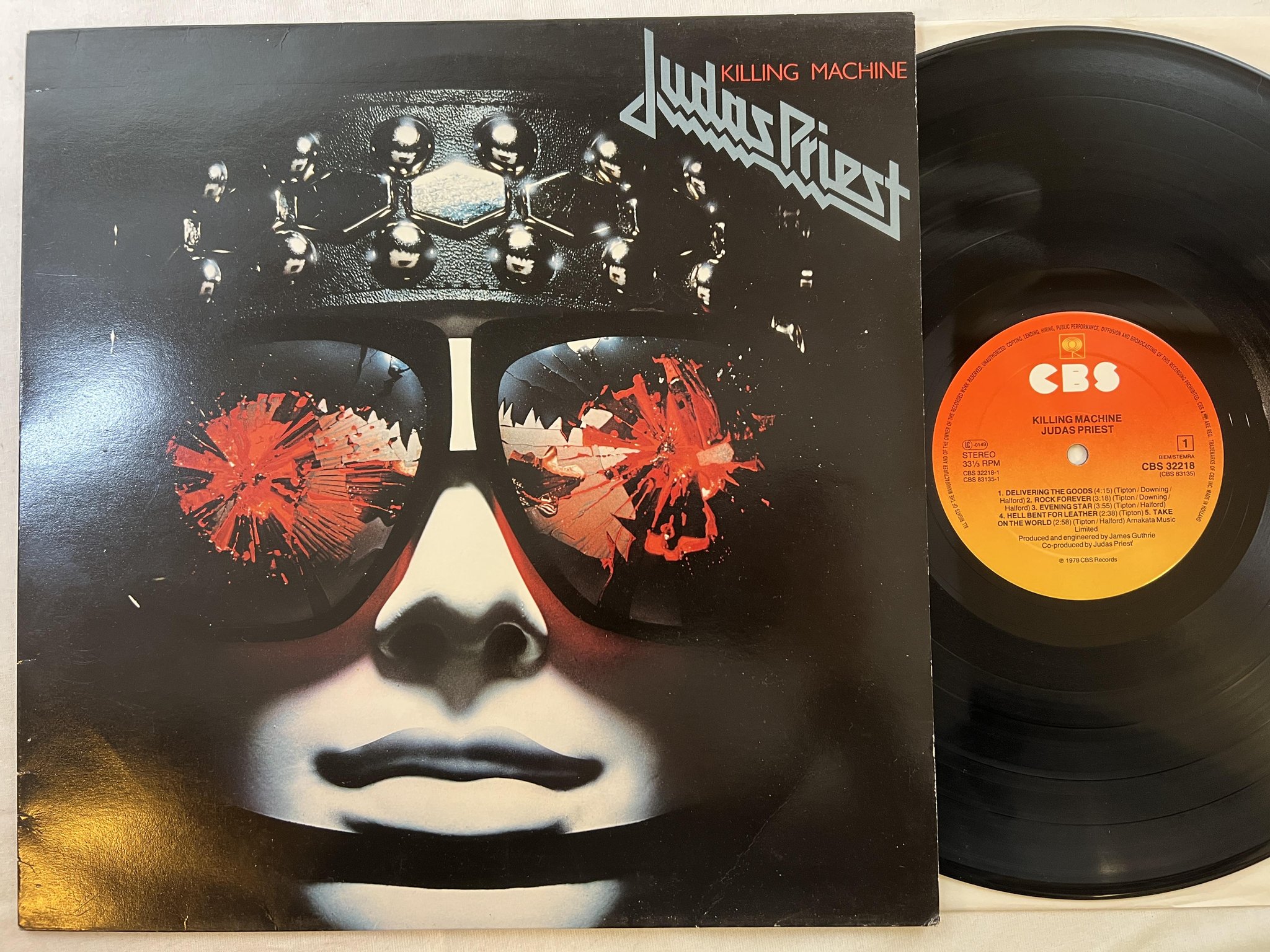 Omslagsbild för skivan JUDAS PRIEST killing machine LP -78 Hol CBS 32218