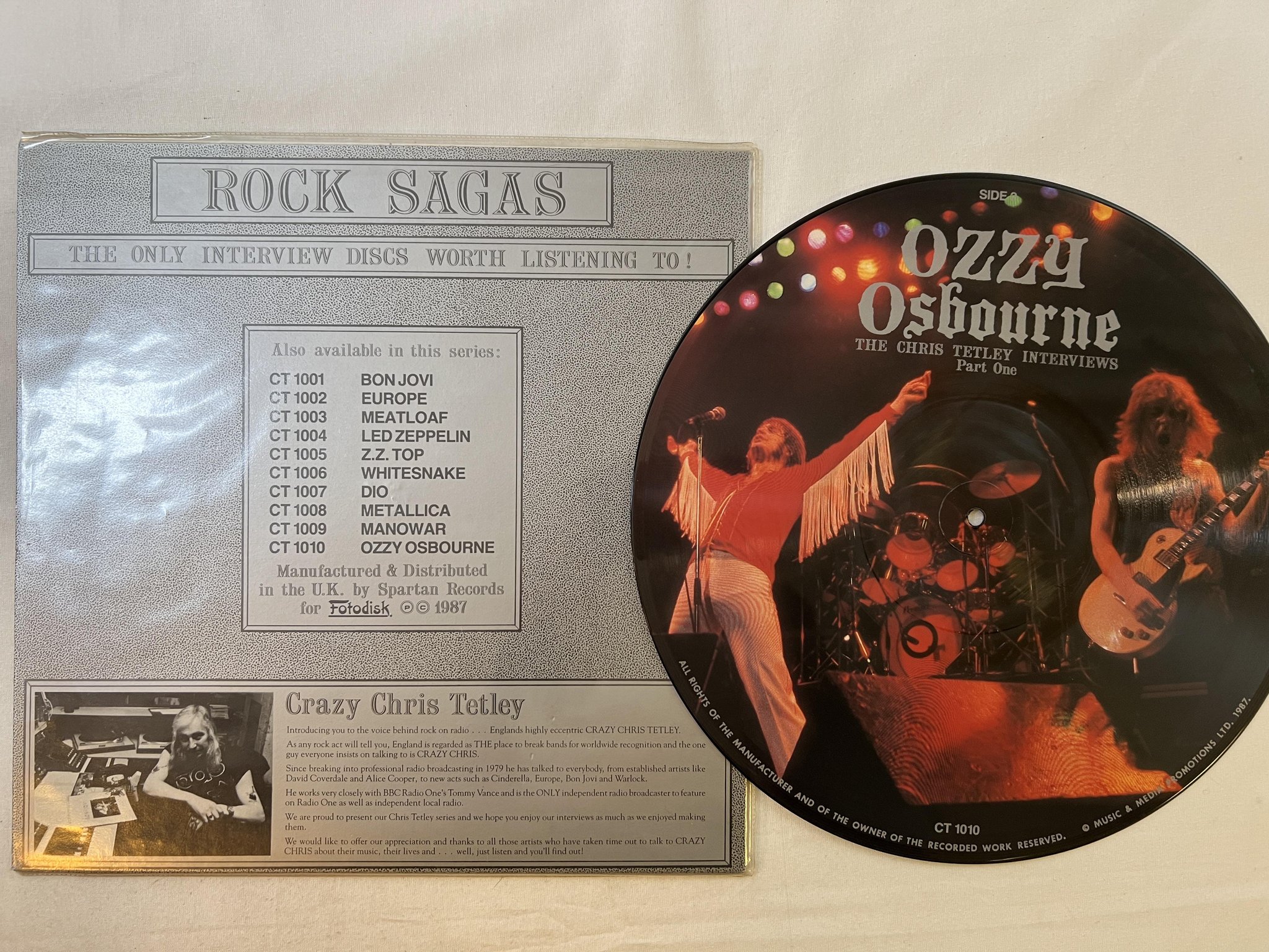 Omslagsbild för skivan OZZY OSBOURNE the Chris Tetley interviews 12" picture disc CT 1010
