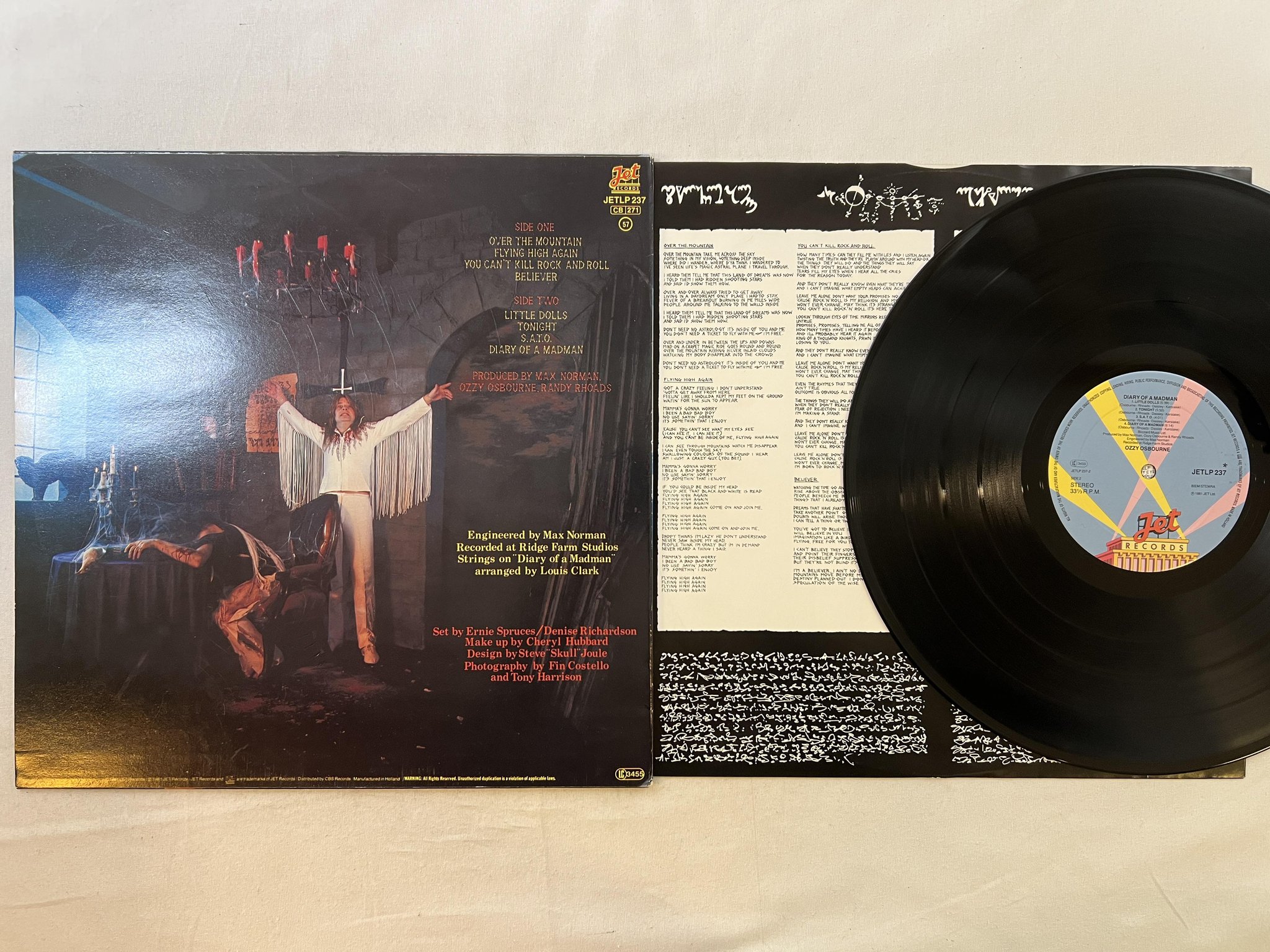 Omslagsbild för skivan OZZY OSBOURNE diary of a madman LP -81 Hol JET JETLP 237