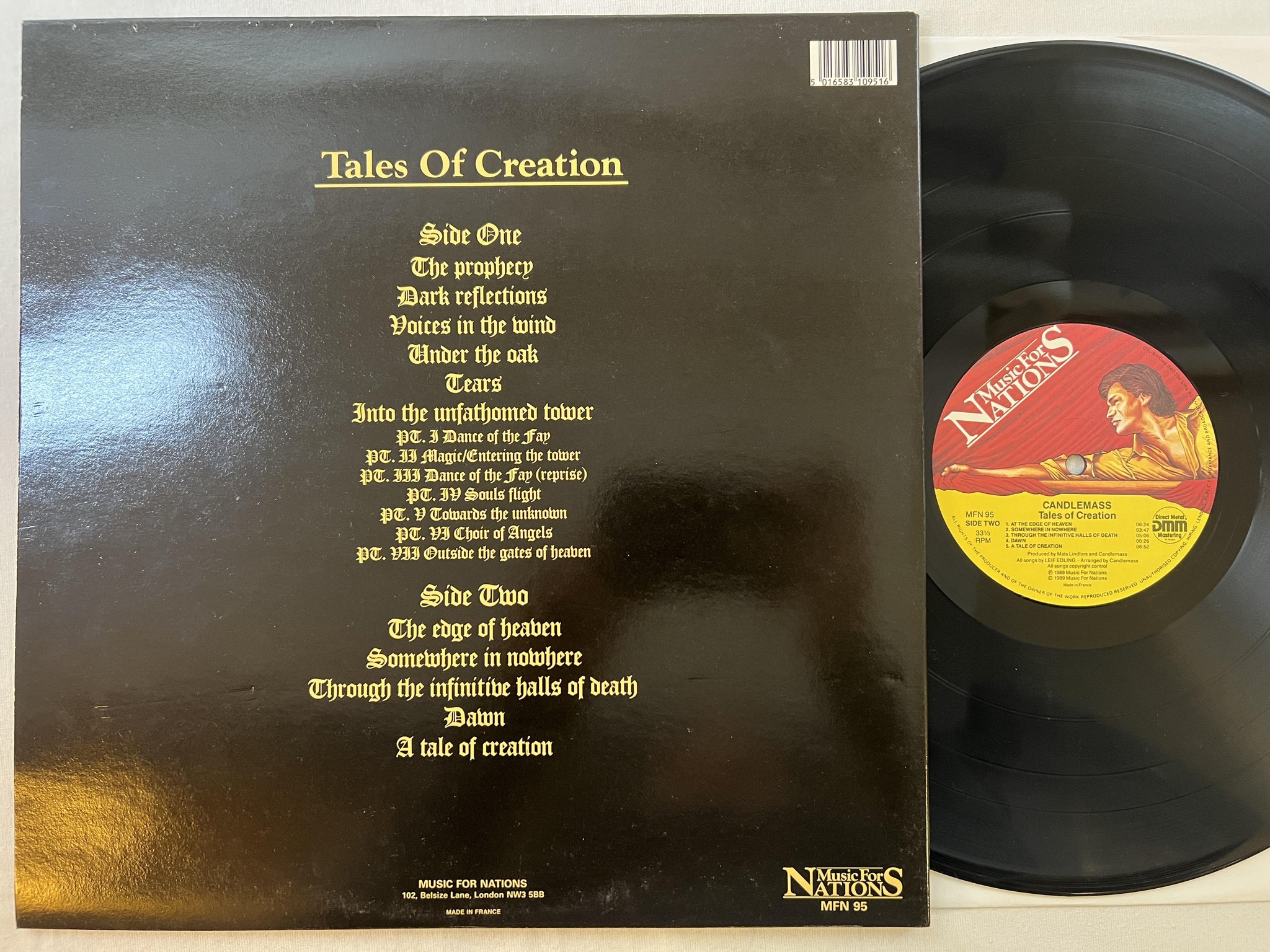 Omslagsbild för skivan CANDLEMASS Tales Of Creation LP -89 MUSIC FOR NATIONS MFN 95 ** doom metal **