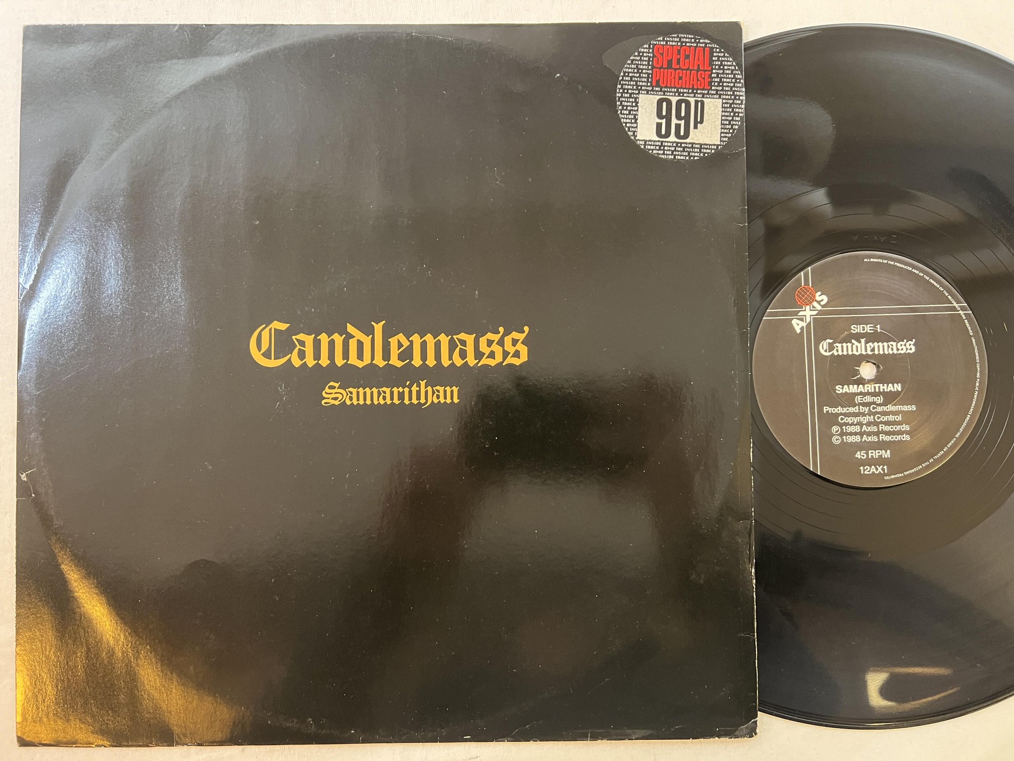 Omslagsbild för skivan CANDLEMASS Samarithan 12"single -88 AXIS 12AX1