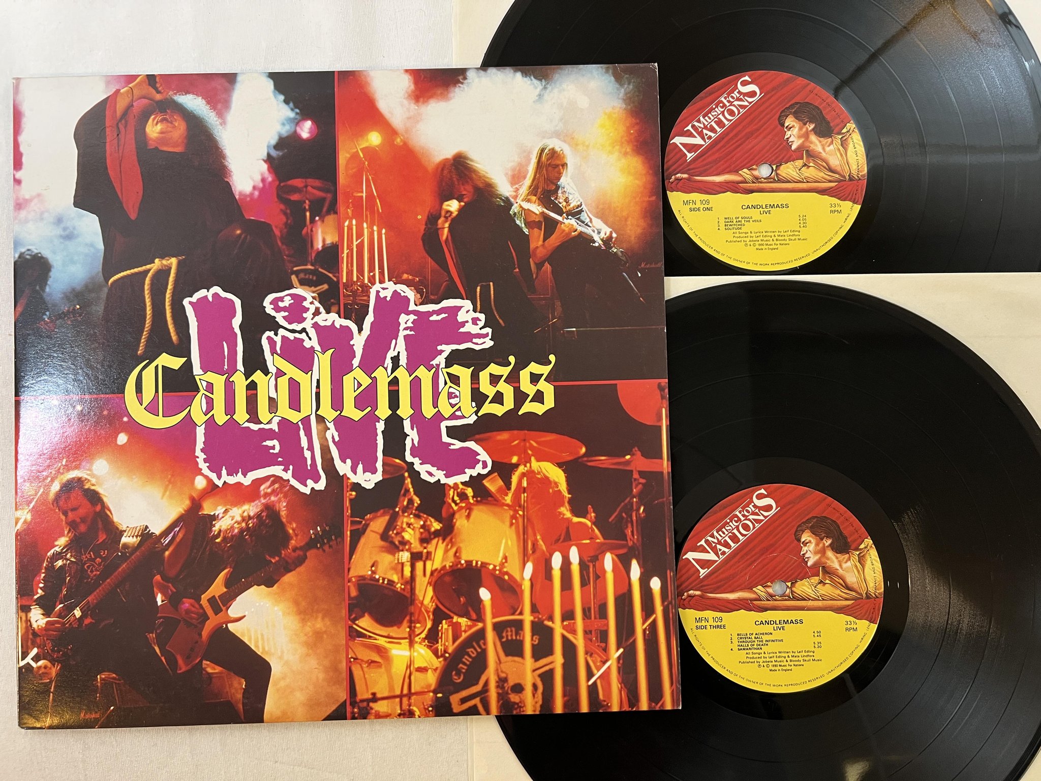 Omslagsbild för skivan CANDLEMASS live 2xLP -90 MUSIC FOR NATIONS MFN 109