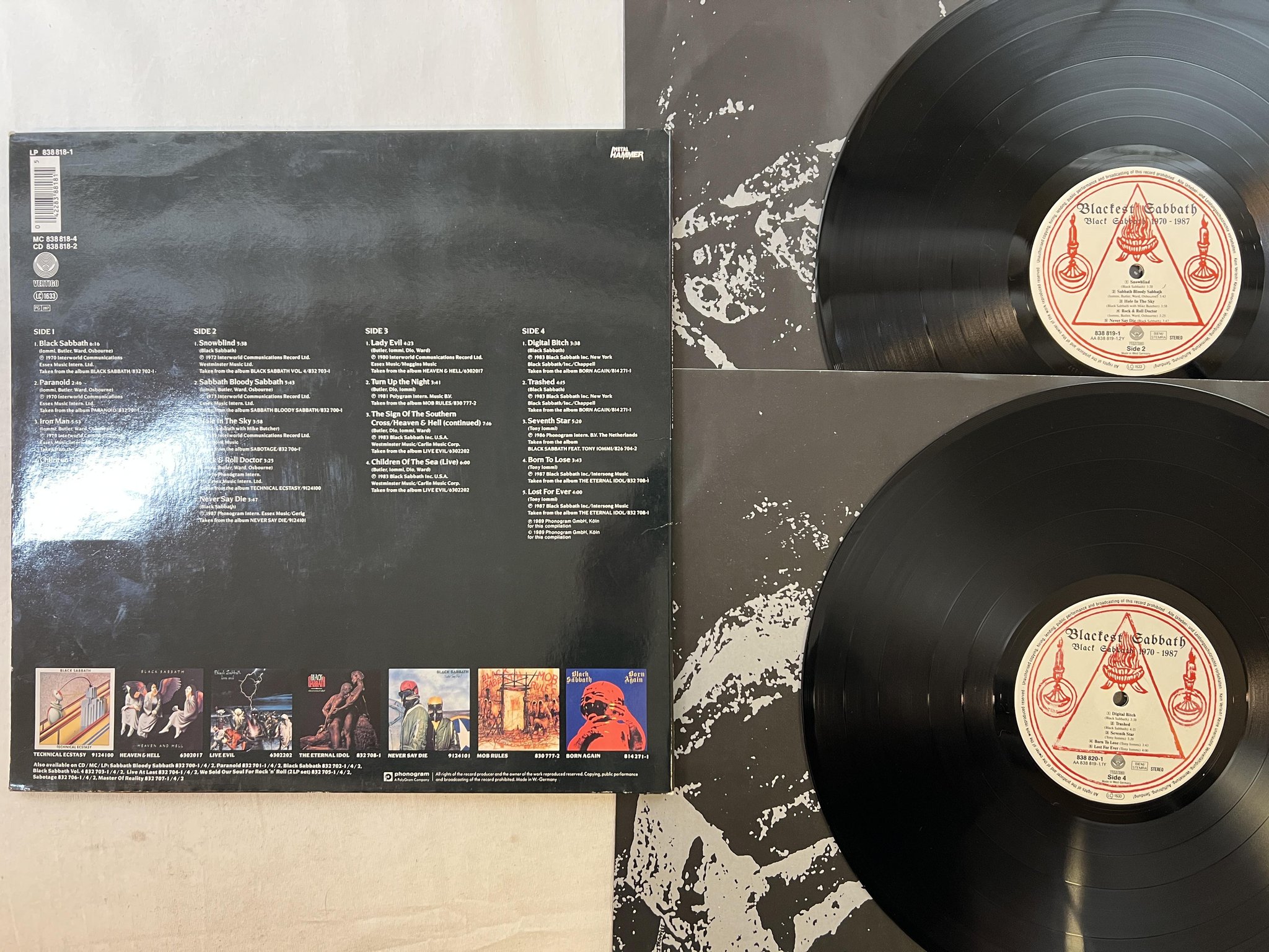 Omslagsbild för skivan BLACK SABBATH Blackest Sabbath LP -89 VERTIGO 838 818-1