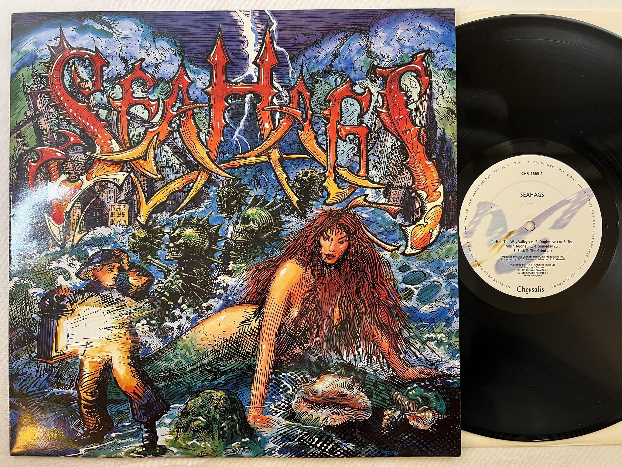Omslagsbild för skivan SEA HAGS s/t LP -89 UK CHRYSALIS CHR 1665