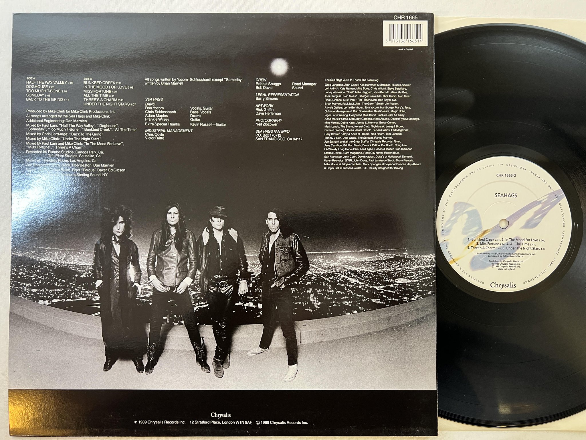Omslagsbild för skivan SEA HAGS s/t LP -89 UK CHRYSALIS CHR 1665