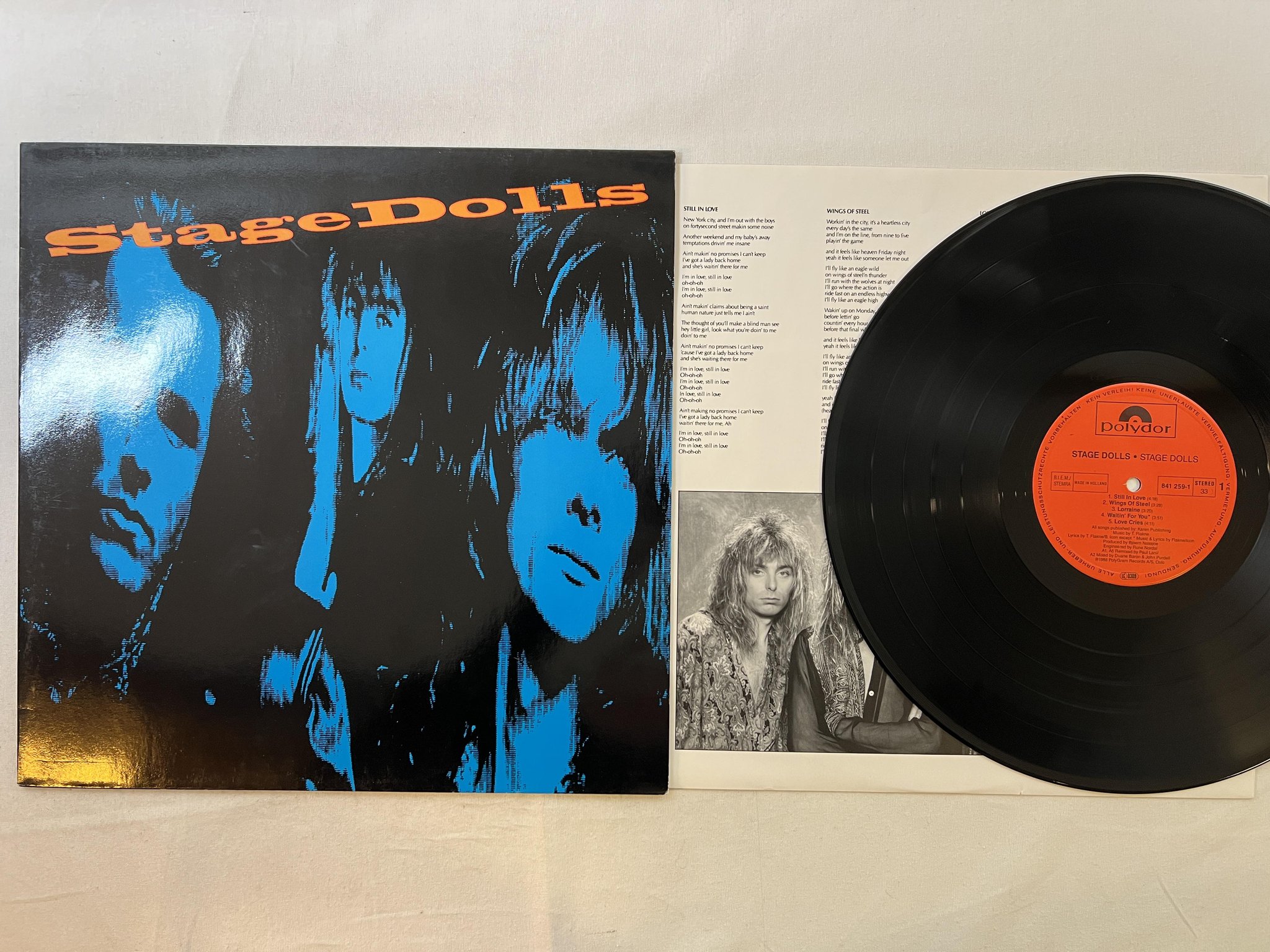 Omslagsbild för skivan STAGE DOLLS s/t LP -88 Hol POLYDOR 841259-1