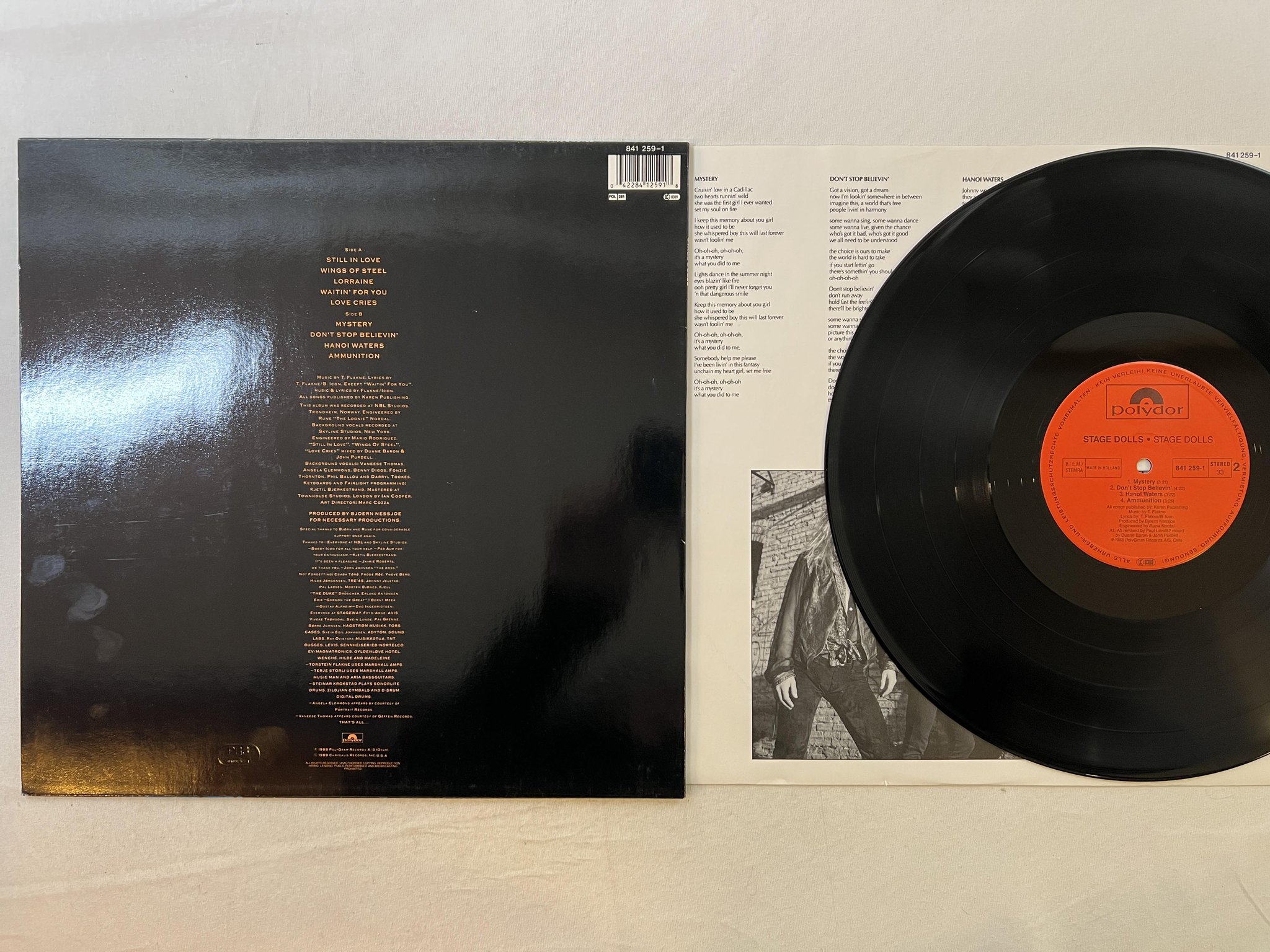 Omslagsbild för skivan STAGE DOLLS s/t LP -88 Hol POLYDOR 841259-1