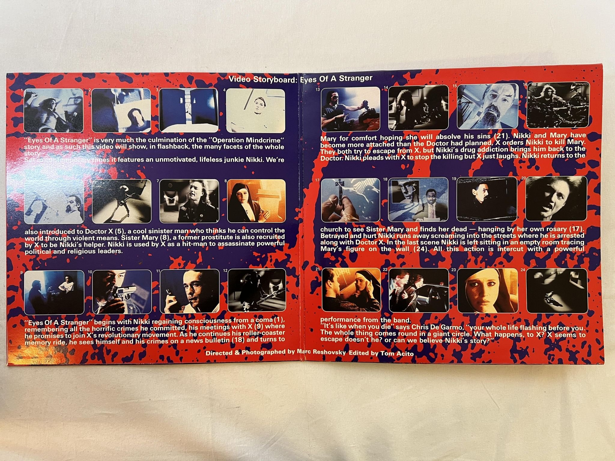 Omslagsbild för skivan QUEENSRYCHE Eyes Of A Stranger 12" -89 UK EMI USA 12 MTG 65