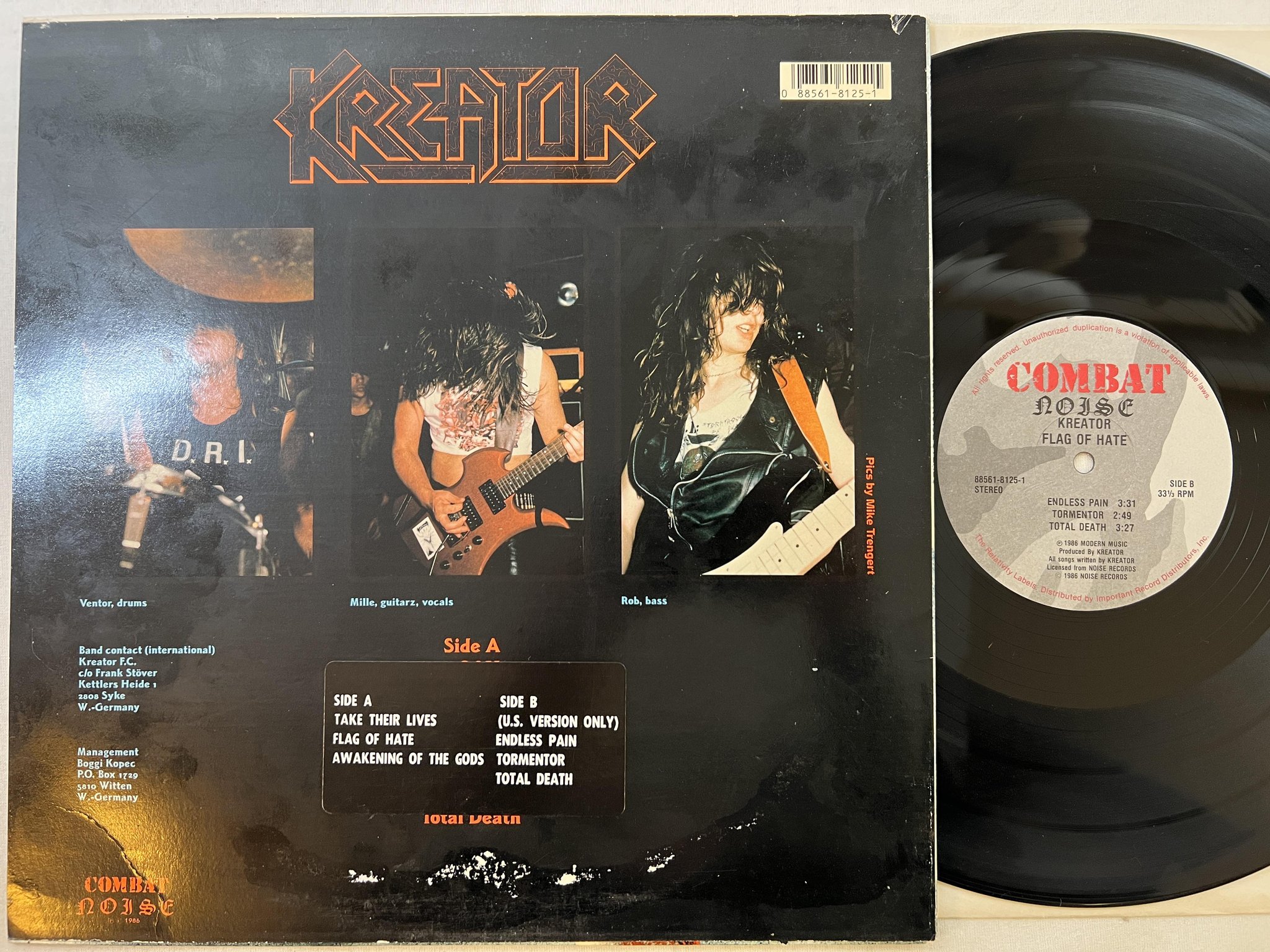 Omslagsbild för skivan KREATOR Flag Of Hate 12" -86 US COMBAT 88561-8125-1