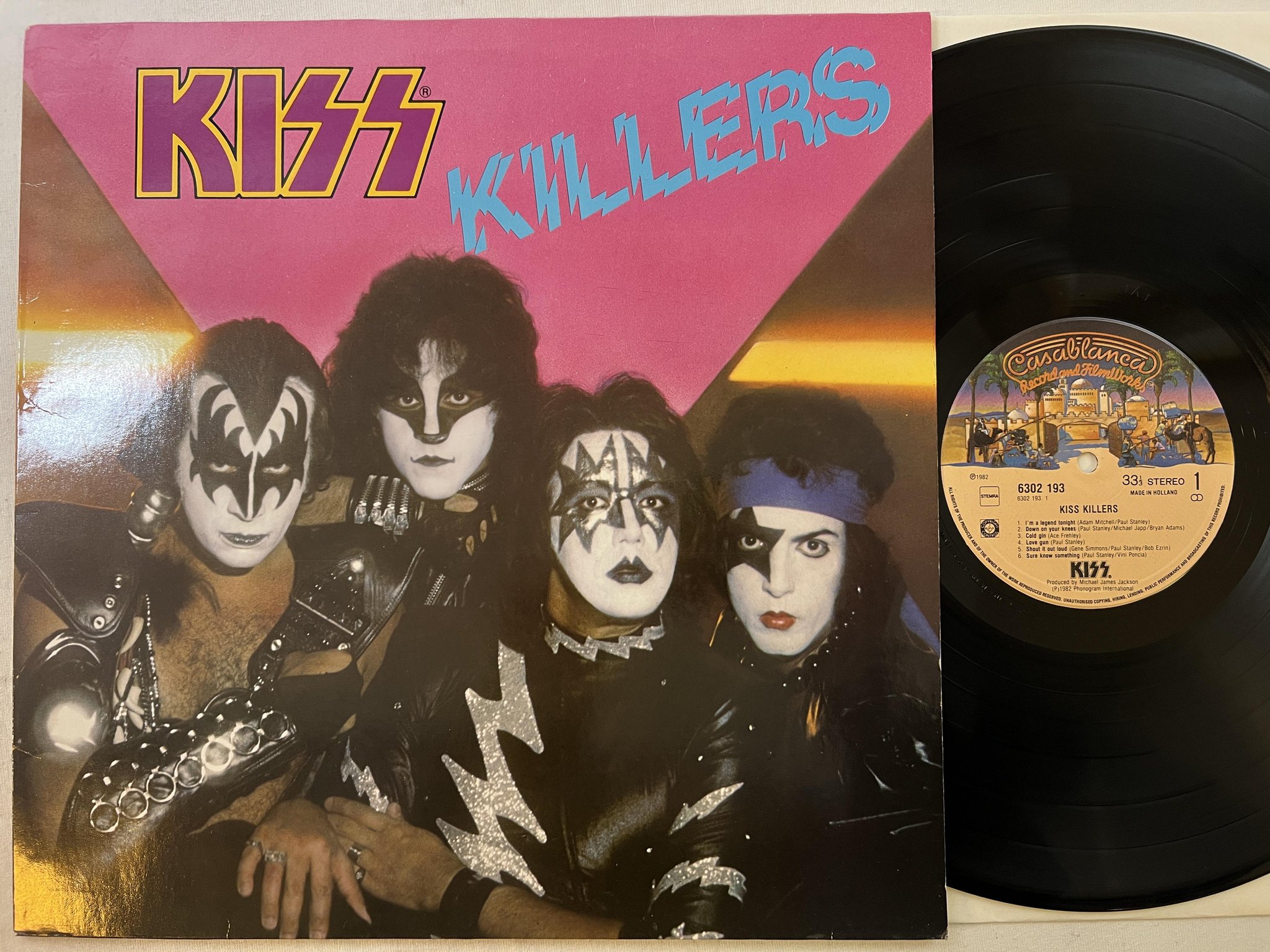 Omslagsbild för skivan KISS killers LP Hol CASABLANCA 6302 193