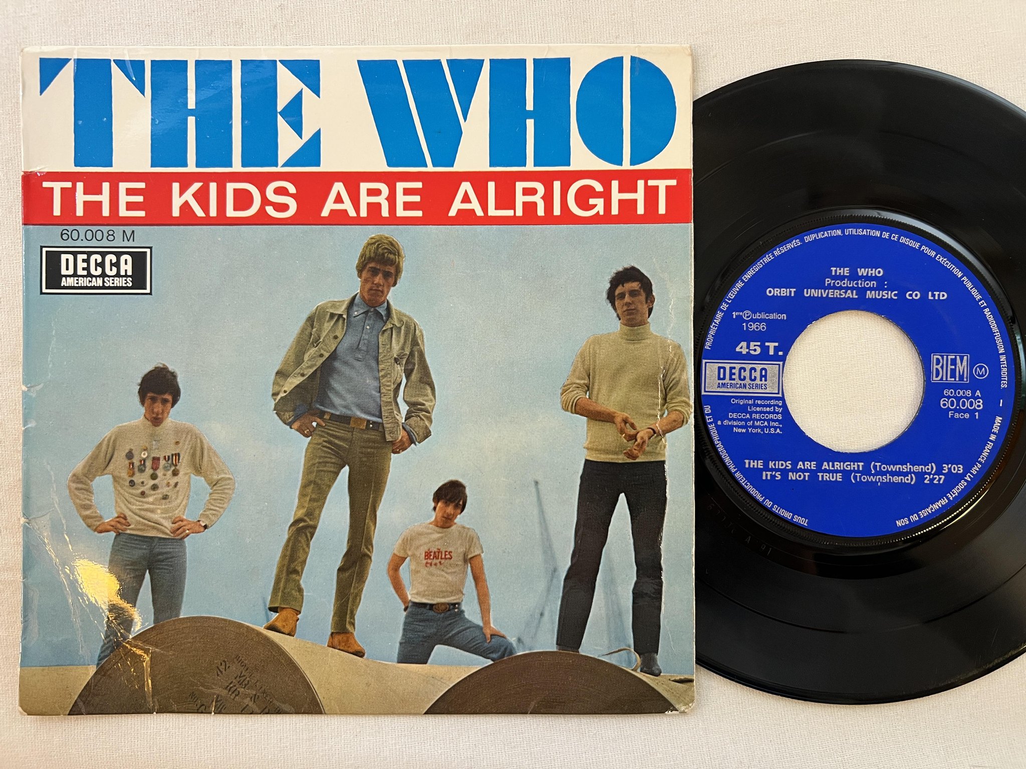 Omslagsbild för skivan THE WHO The Kids Are Alright 7"EP France -66 DECCA 60008 ** VERY RARE **