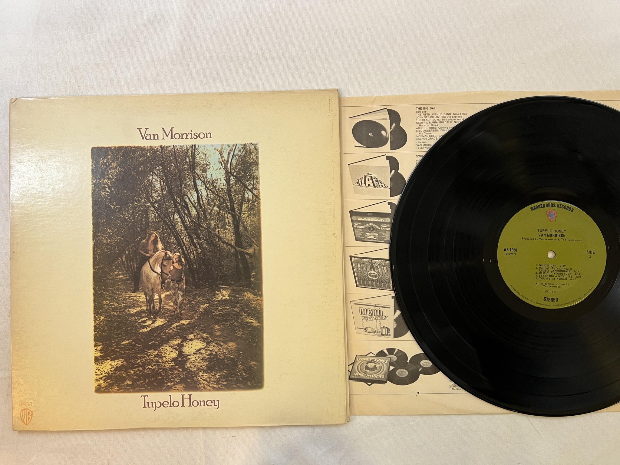 Omslagsbild för skivan VAN MORRISON tupelo honey LP -71 US WARNER BROS WS 1950