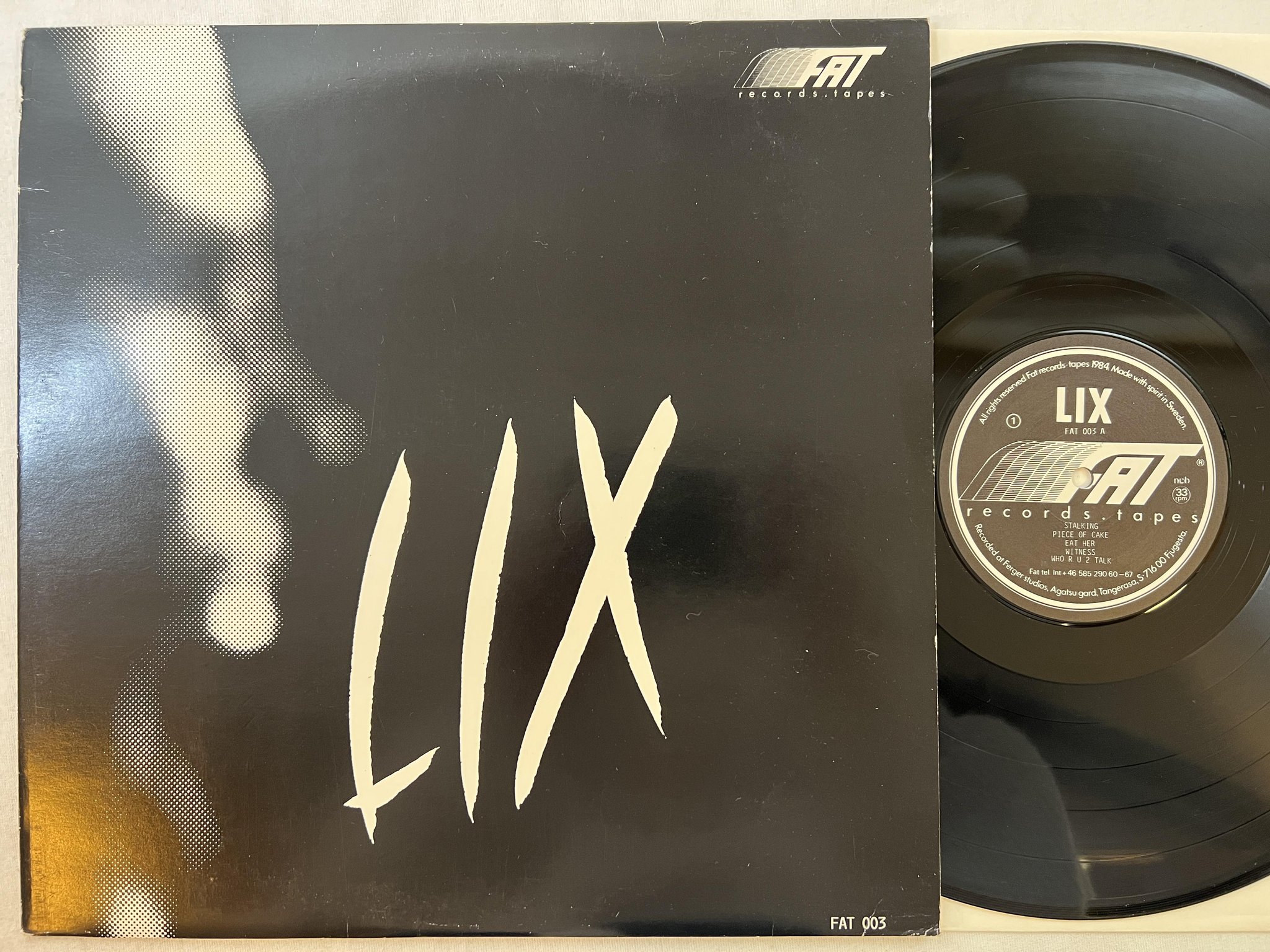 Omslagsbild för skivan LIX s/t LP -84 Swe FAT RECORDS & TAPES FAT 003 new wave / leftfield