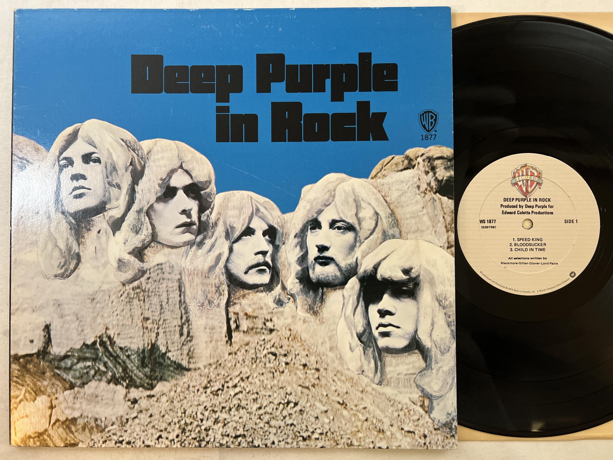 Omslagsbild för skivan DEEP PURPLE in rock LP Can WARNER BROS WS 1877