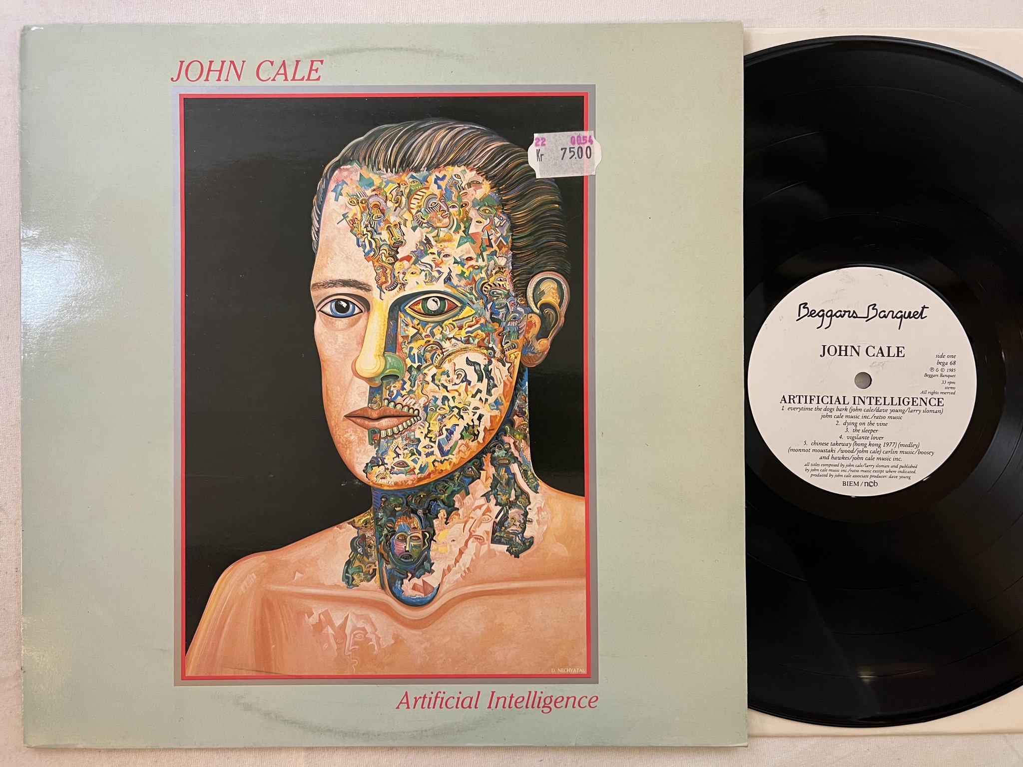 Omslagsbild för skivan JOHN CALE artificial intelligence LP -85 ncb BEGGARS BANQUET BEGA 68