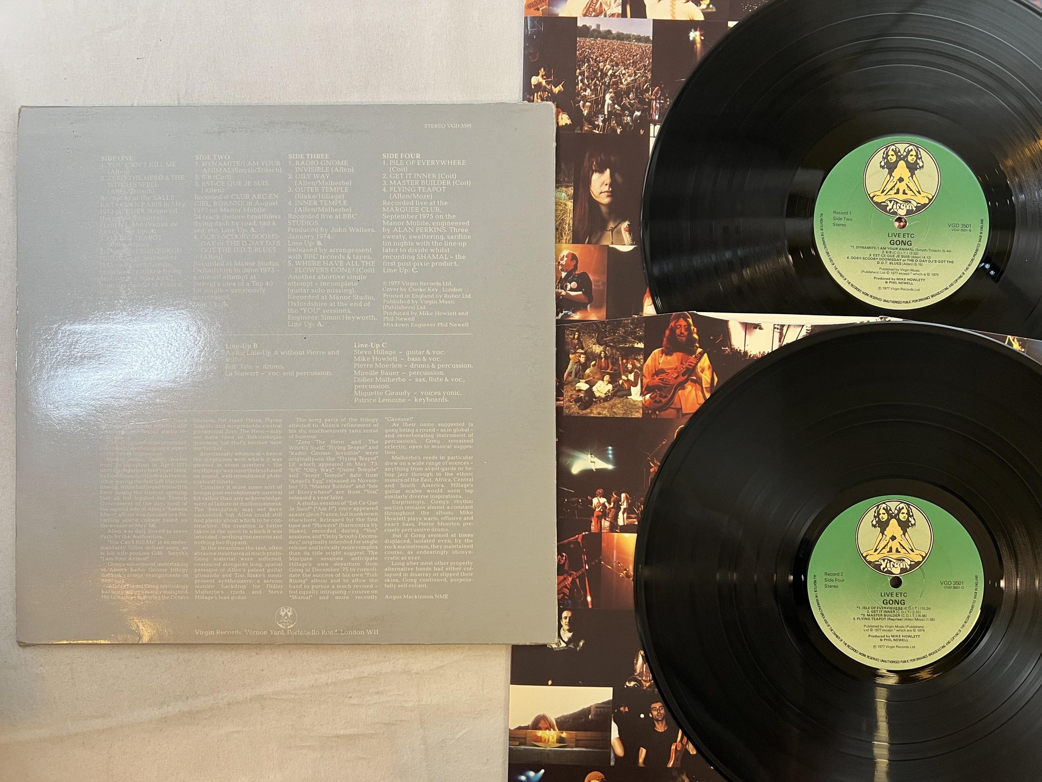 Omslagsbild för skivan GONG live etc 2xLP -77 UK VIRGIN VGD 3501