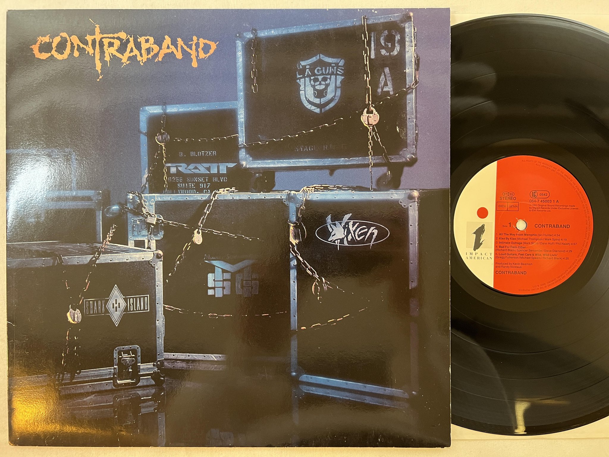 Omslagsbild för skivan CONTRABAND s/t LP -91 IMPACT AMERICAN 064-7 45003 1