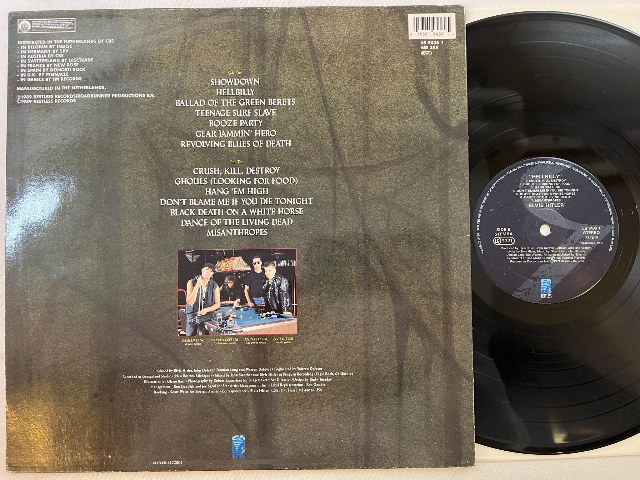 Omslagsbild för skivan ELVIS HITLER hellbilly LP -89 Hol RESTLESS LS 94361 psychobilly