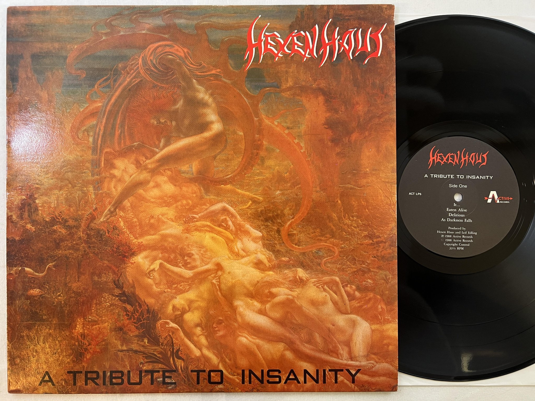 Omslagsbild för skivan HEXENHAUS A Tribute To Insanity LP -88 UK active ACT LP6