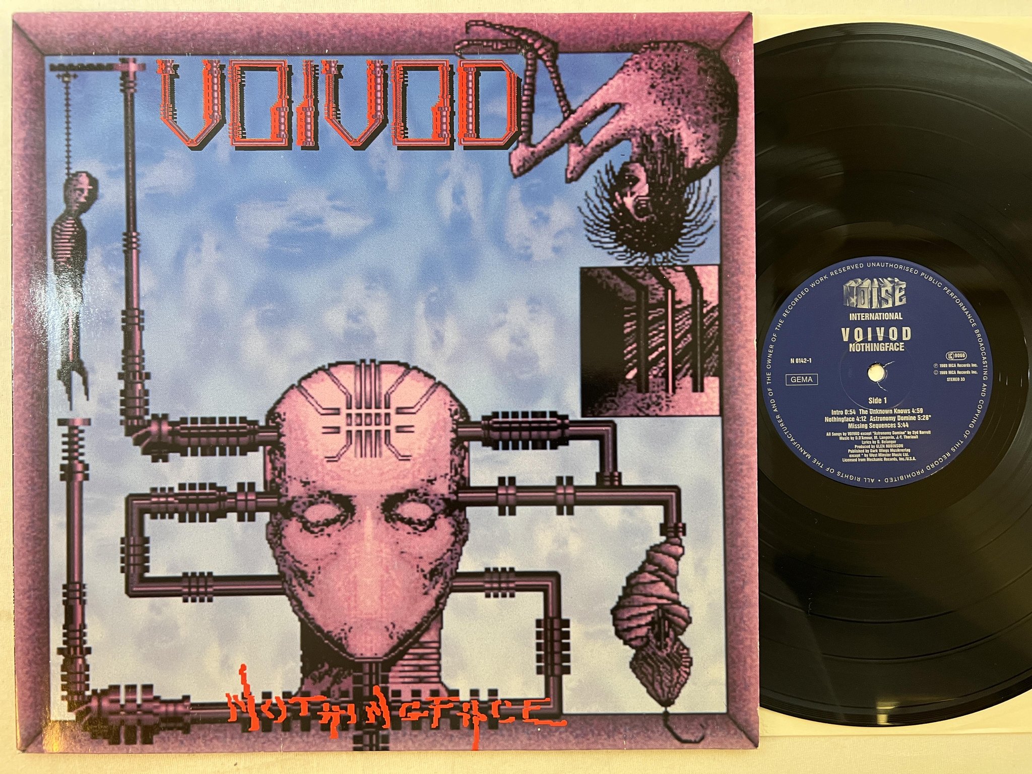 Omslagsbild för skivan VOIVOD Nothingface LP -89 Ger NOISE INTERNATIONAL N 0142-1