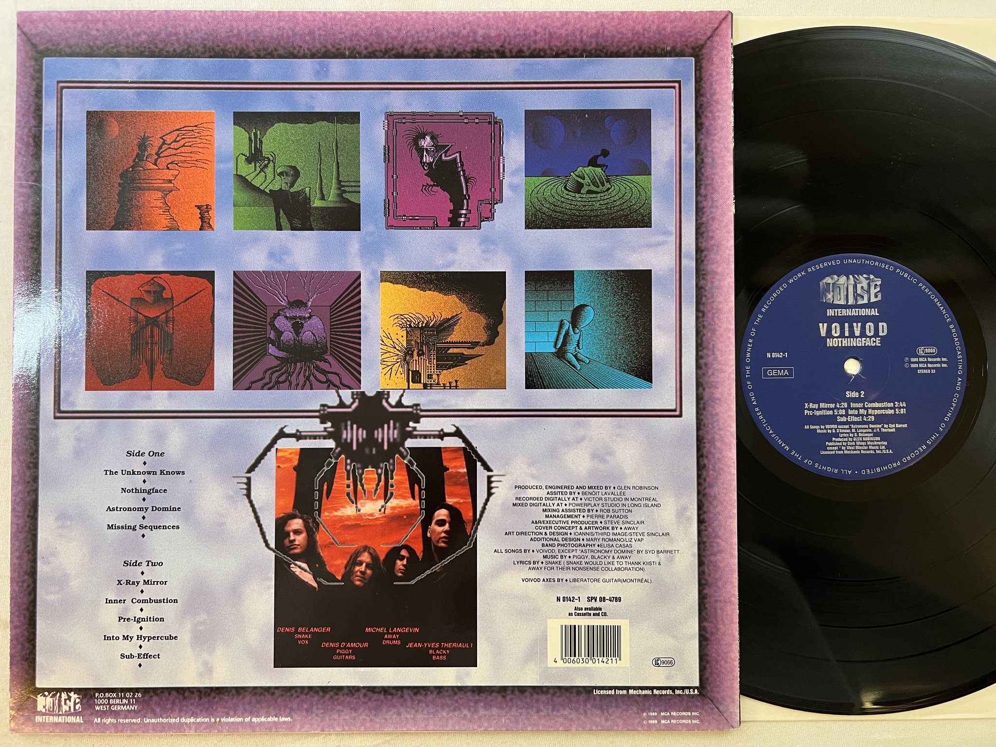 Omslagsbild för skivan VOIVOD Nothingface LP -89 Ger NOISE INTERNATIONAL N 0142-1