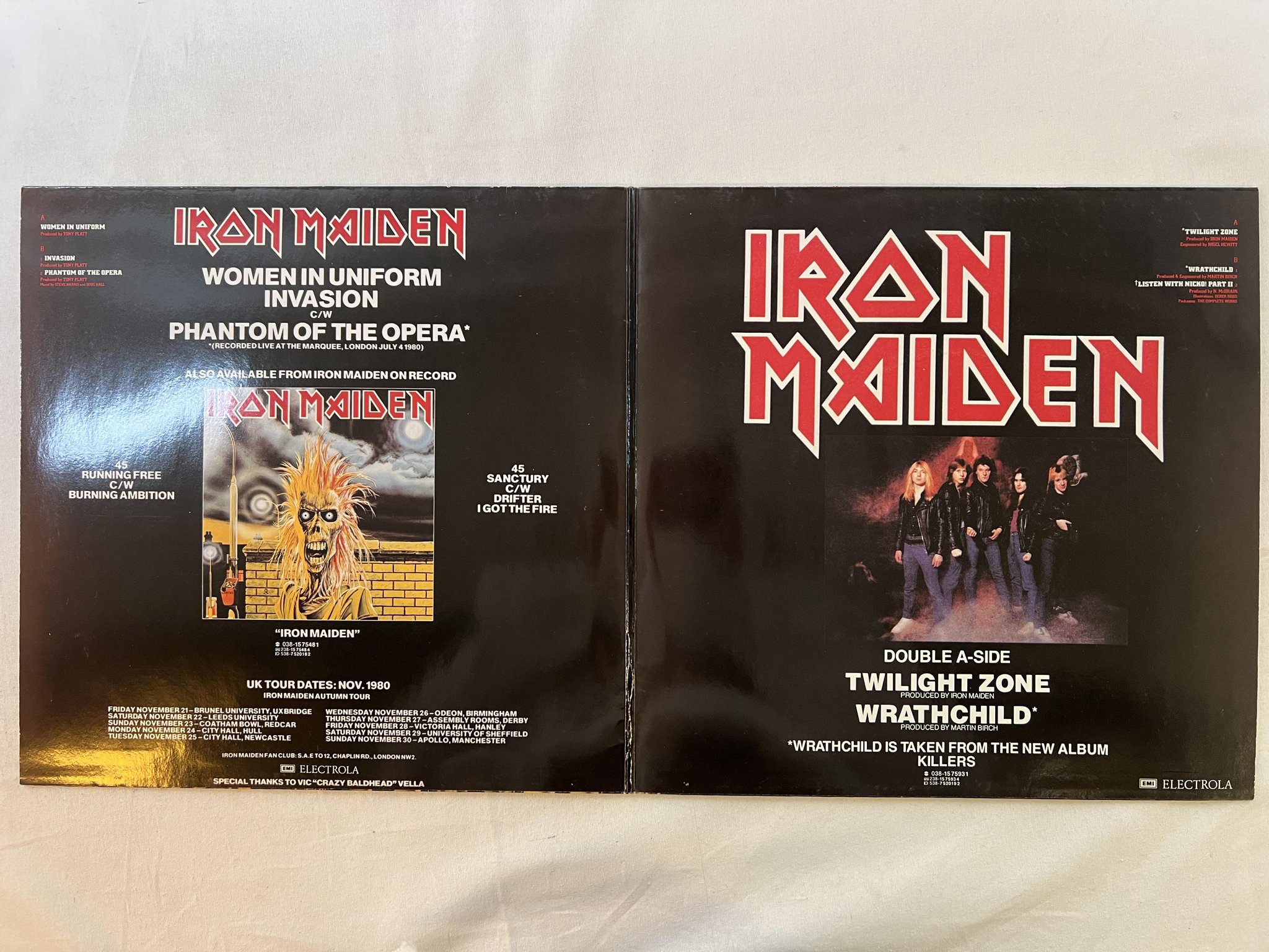 Omslagsbild för skivan IRON MAIDEN Women In Uniform · Twilight Zone 2x12" -90 Ger EMI 198 20 3723 6