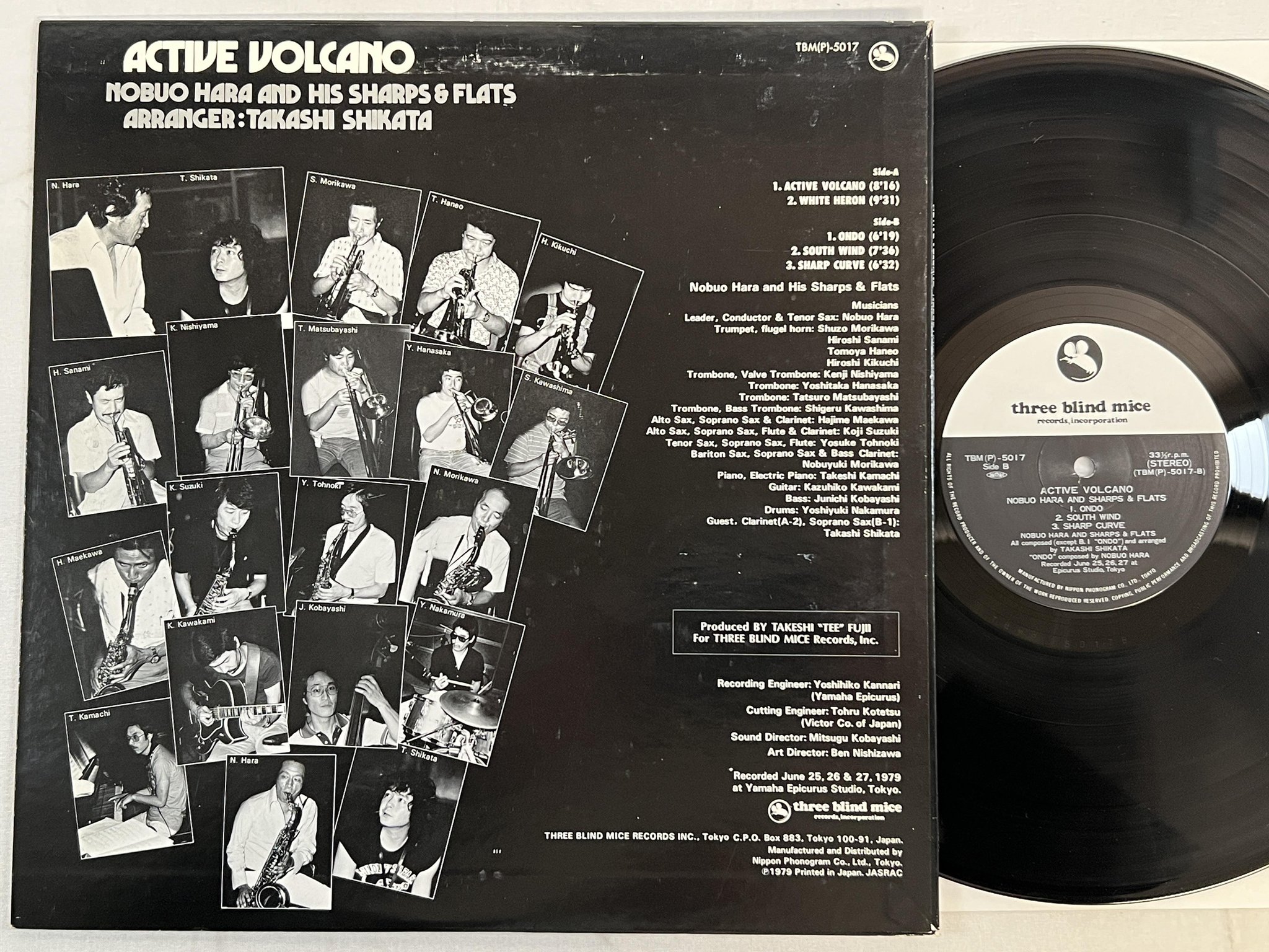 Omslagsbild för skivan NOBUO HARA & SHARPS & FLATS active volcano LP -79 Japan TBM(P)-5017 ** rare **