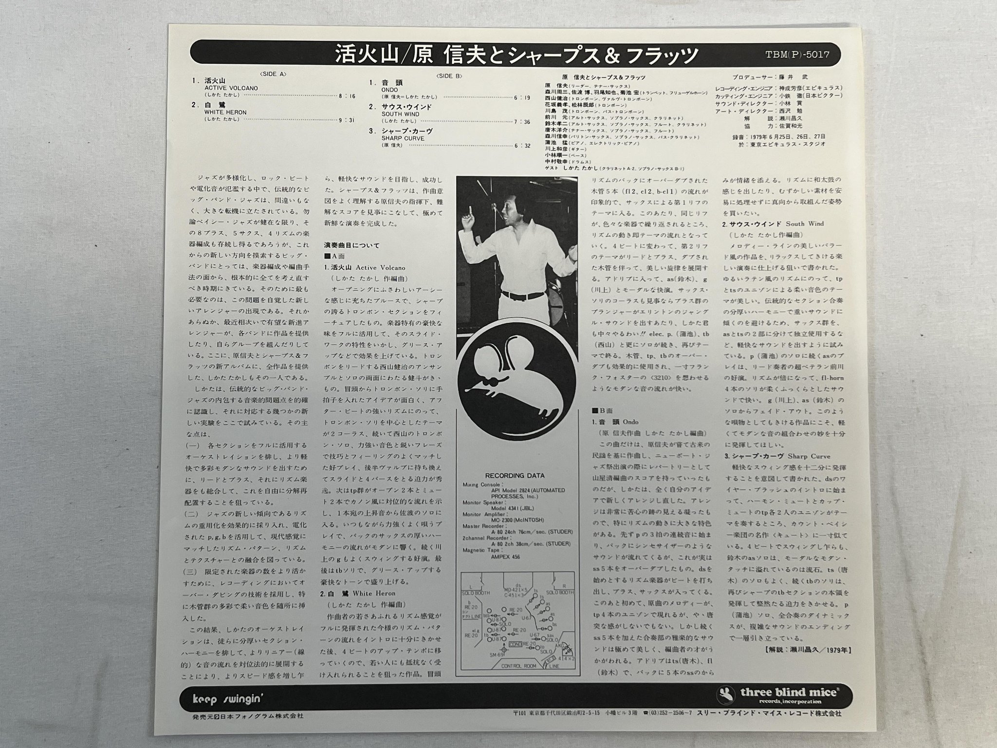 Omslagsbild för skivan NOBUO HARA & SHARPS & FLATS active volcano LP -79 Japan TBM(P)-5017 ** rare **