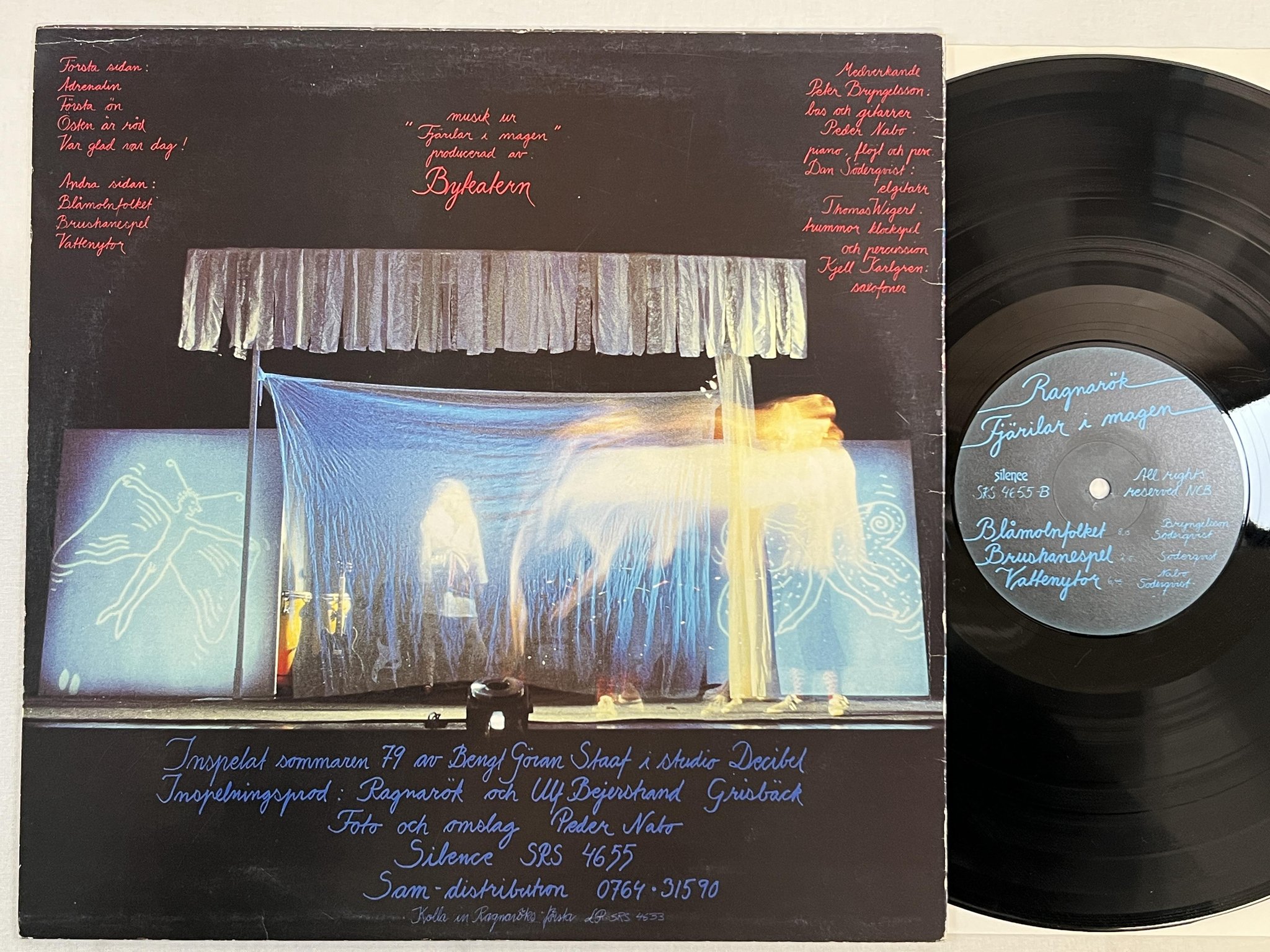 Omslagsbild för skivan RAGNARÖK fjärilar i magen LP -79 Swe SILENCE SRS 4655