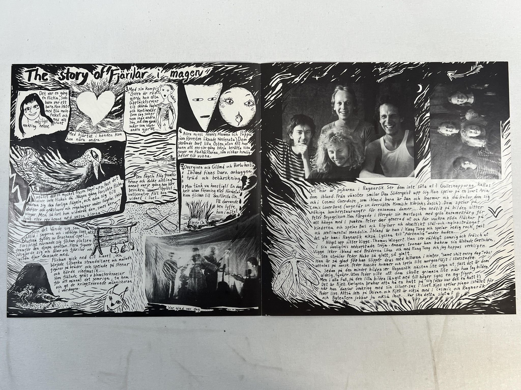 Omslagsbild för skivan RAGNARÖK fjärilar i magen LP -79 Swe SILENCE SRS 4655